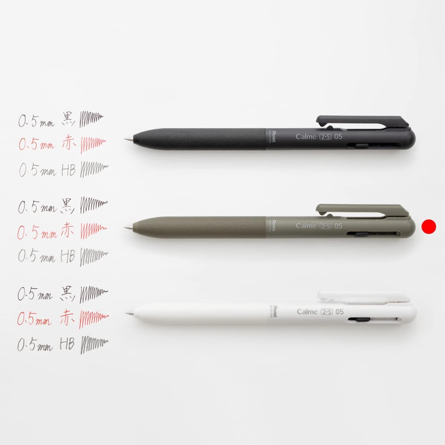 image:imagePentel BXAW355A Calme MultiFunctional Ballpoint Pen 05 Sharp 05 BlackKhaki Shaft