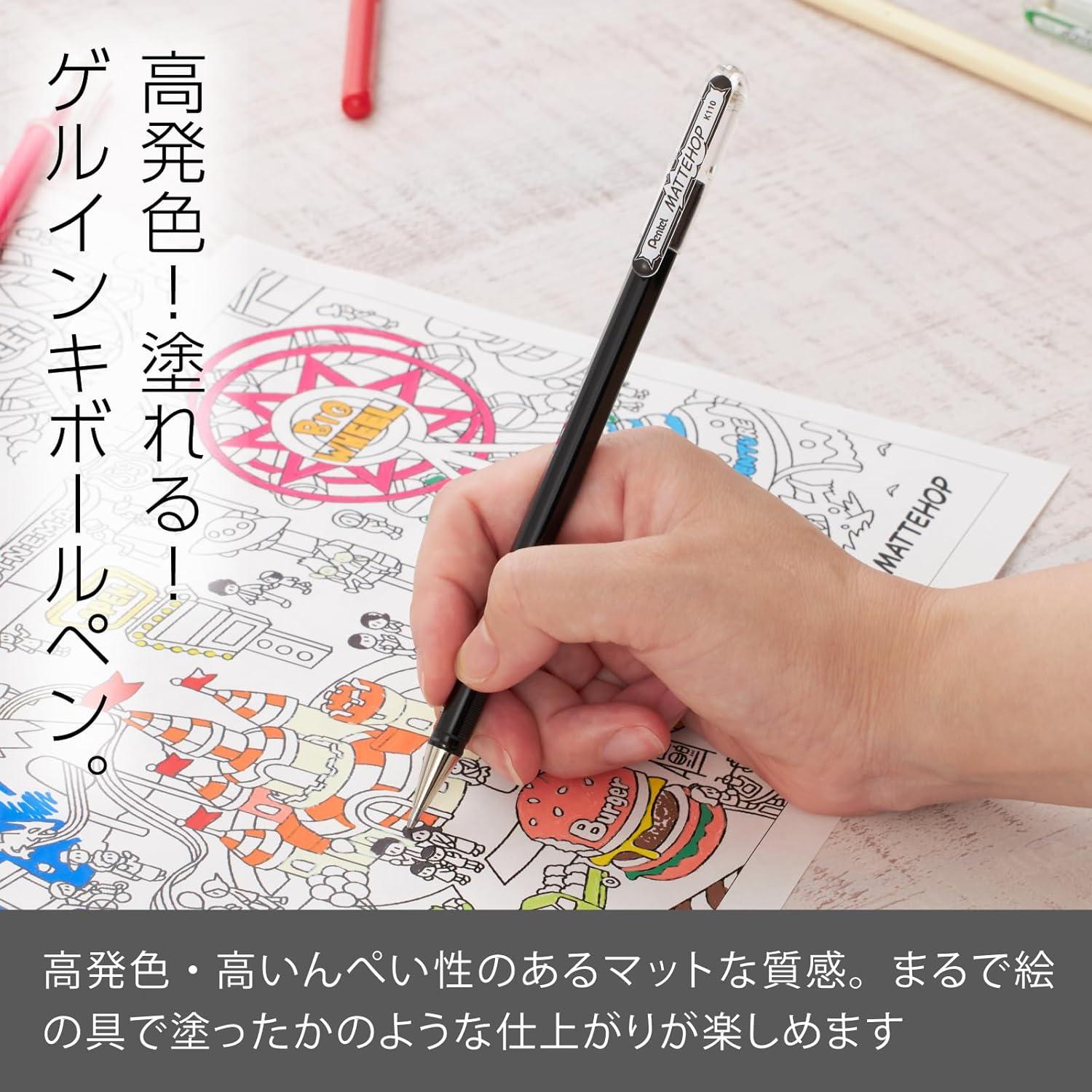 image:imagePentel Color Ballpoint Pen Matte Hop Brown 10 Pens K110VEBlack