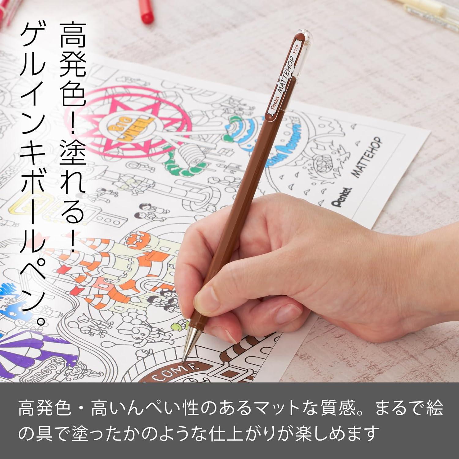 image:imagePentel Color Ballpoint Pen Matte Hop Brown 10 Pens K110VEBraun
