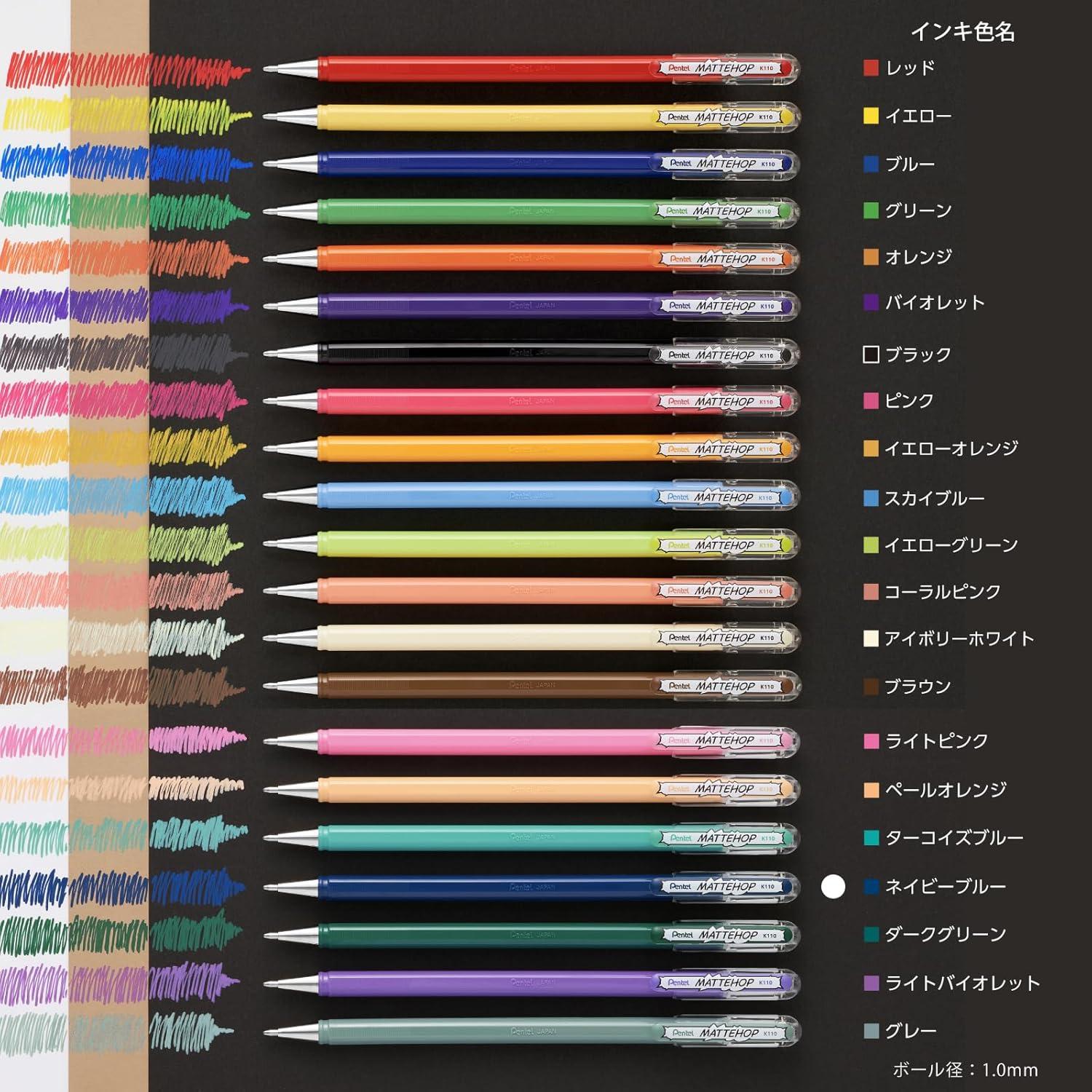 image:imagePentel Color Ballpoint Pen Matte Hop Brown 10 Pens K110VEblue navy blue