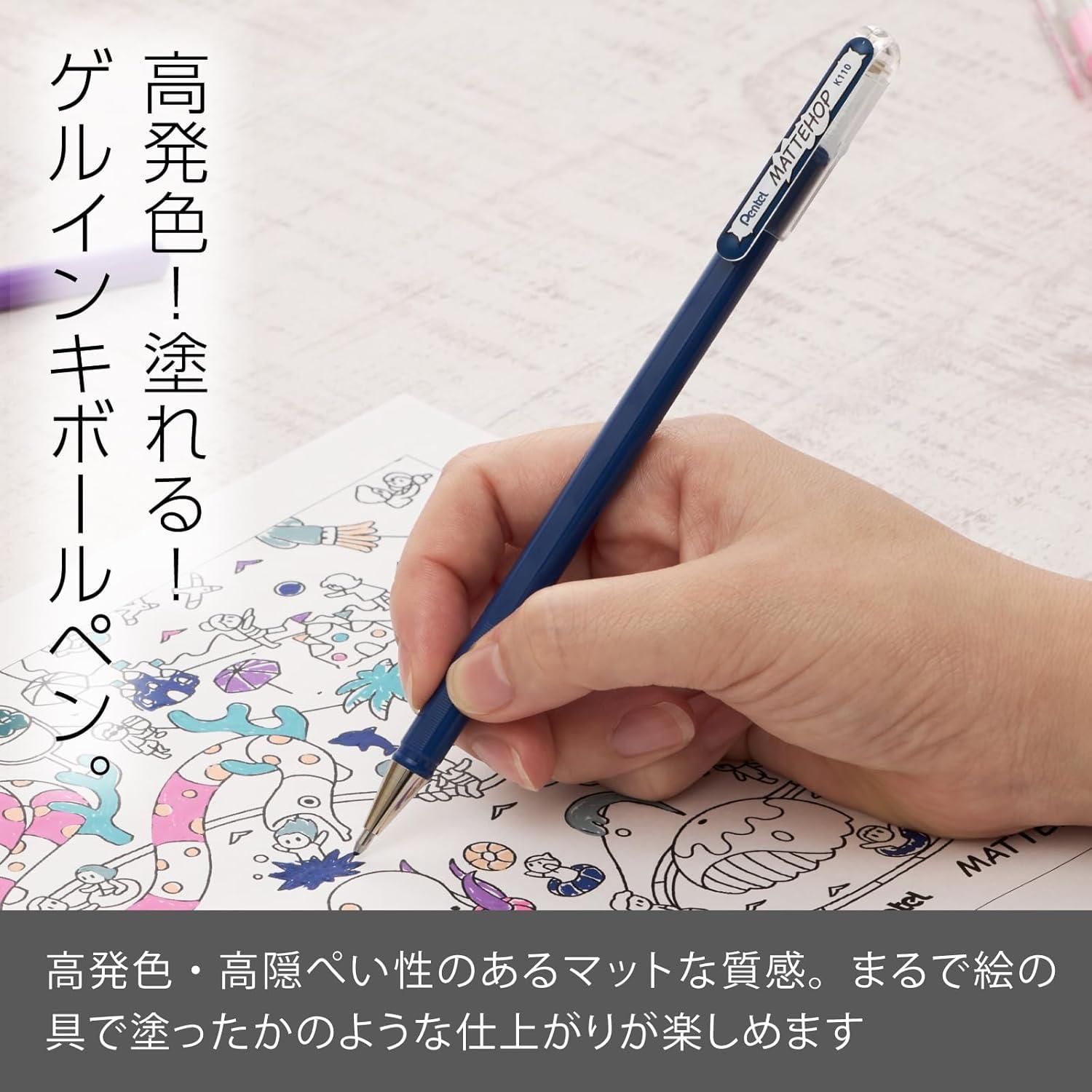 image:imagePentel Color Ballpoint Pen Matte Hop Brown 10 Pens K110VEblue navy blue