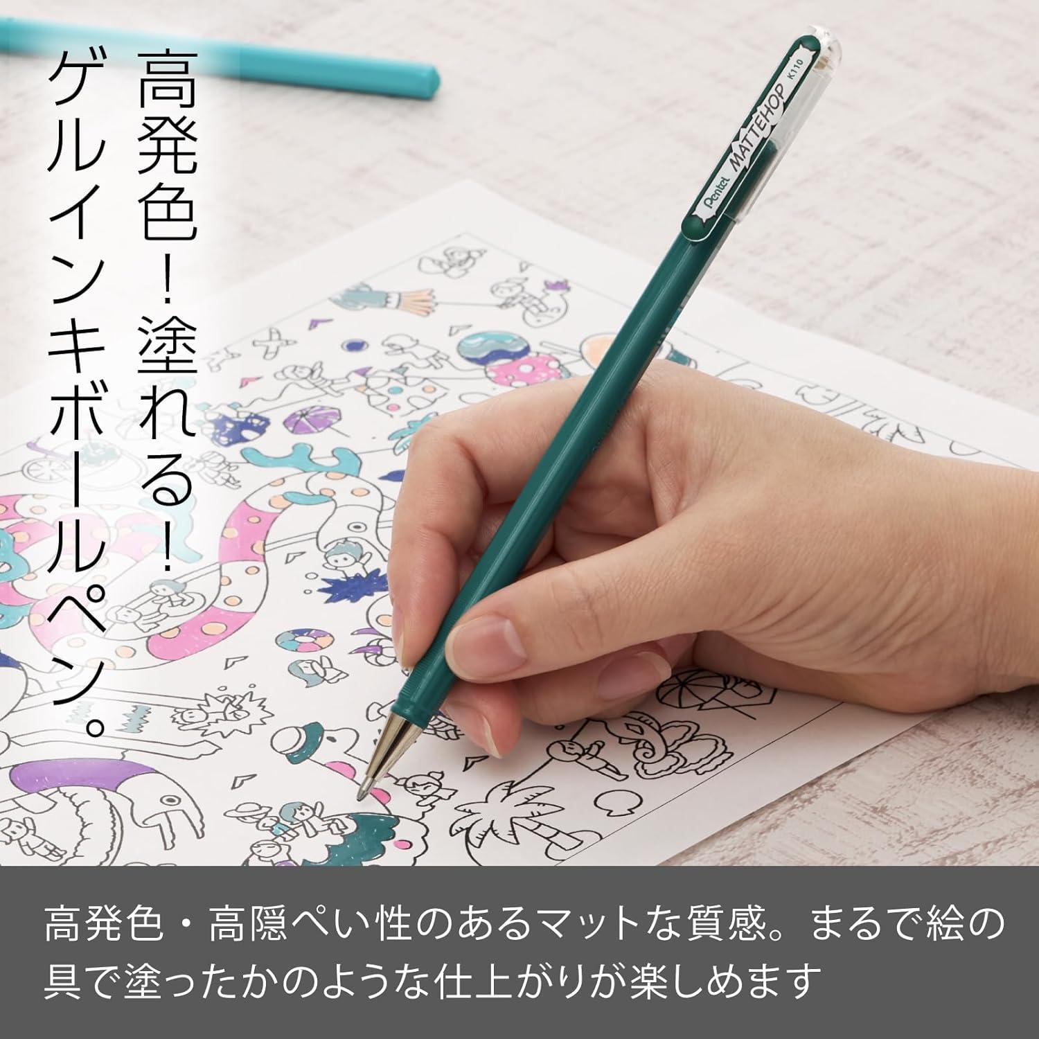 image:imagePentel Color Ballpoint Pen Matte Hop Brown 10 Pens K110VEgreen dark green