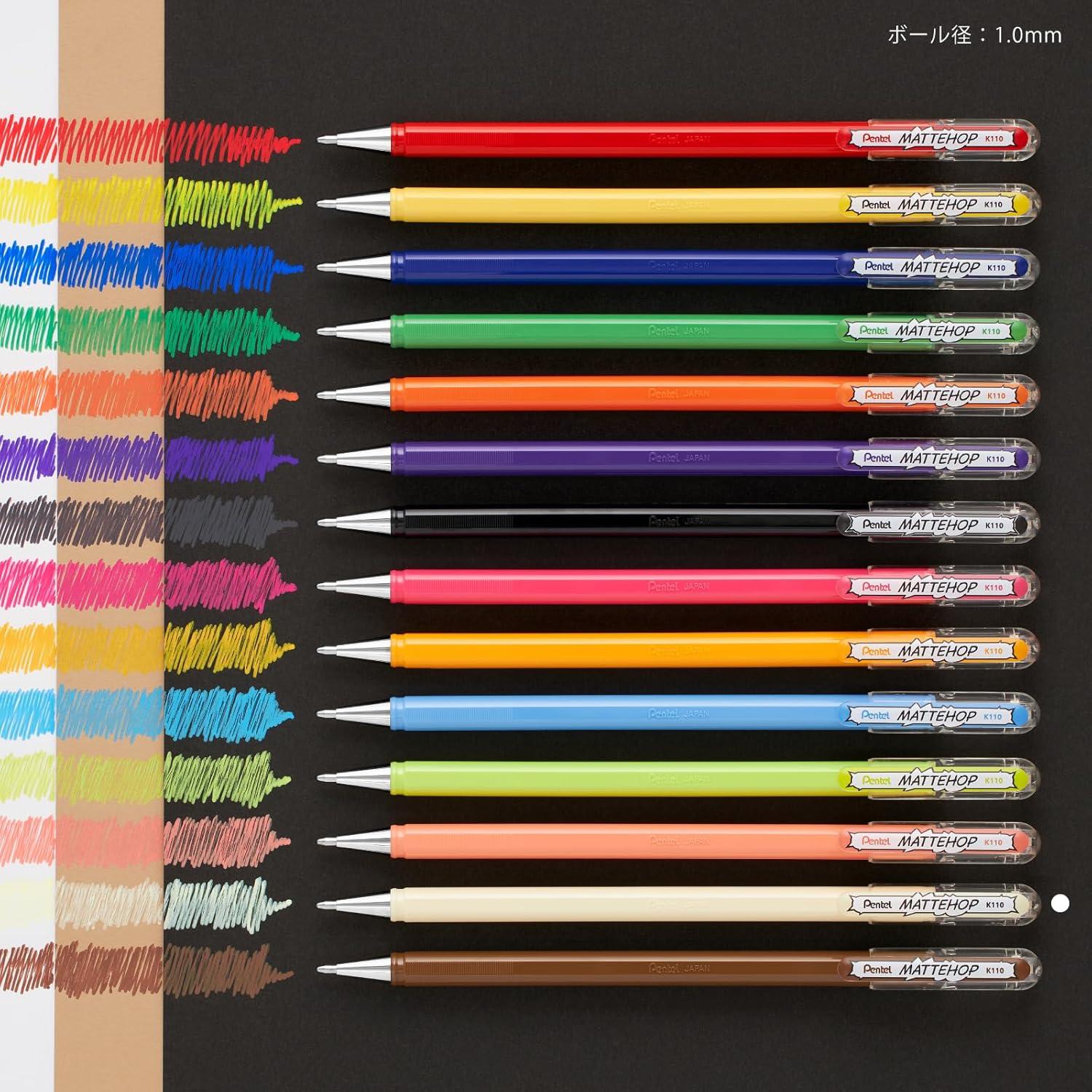 image:imagePentel Color Ballpoint Pen Matte Hop Brown 10 Pens K110VEivory white