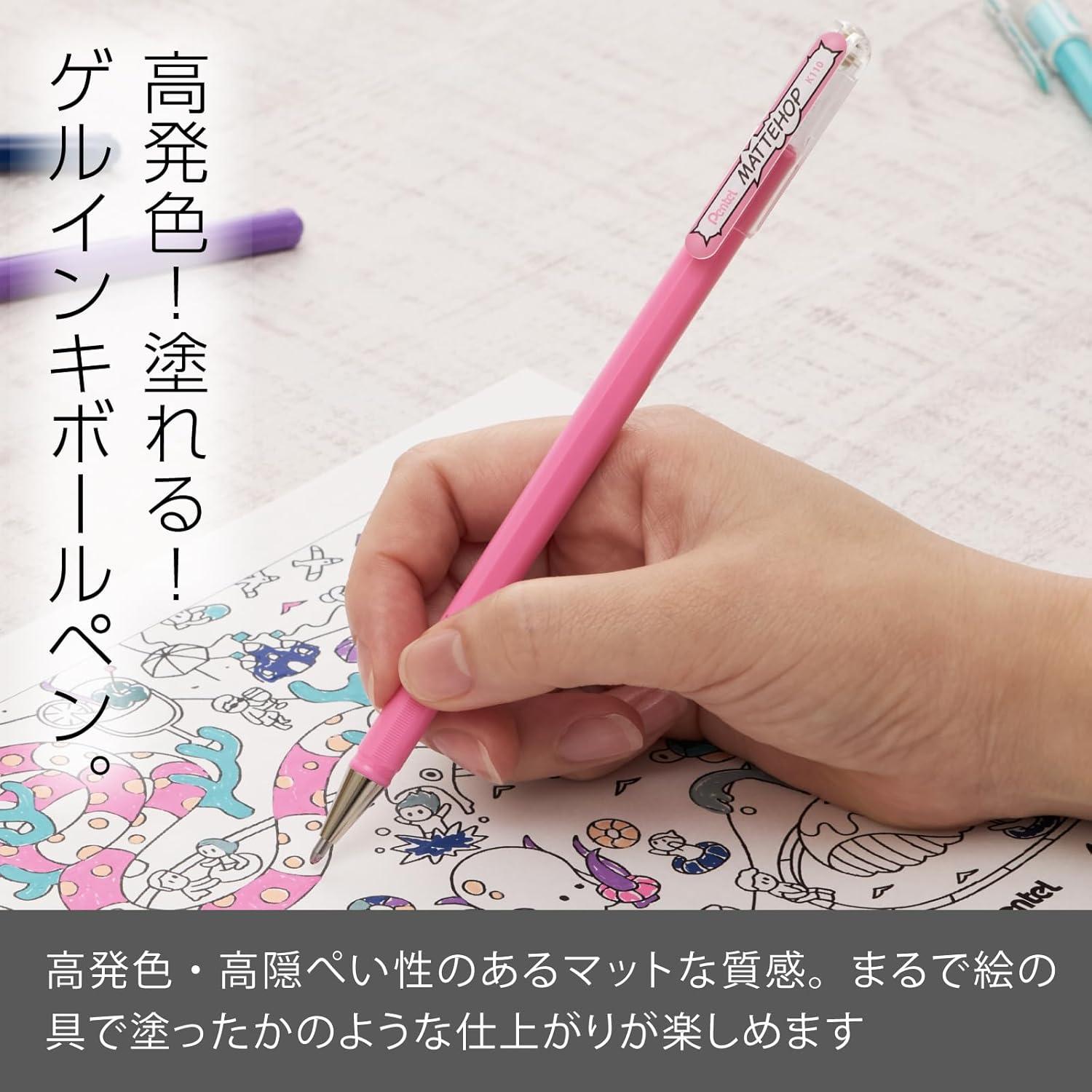 image:imagePentel Color Ballpoint Pen Matte Hop Brown 10 Pens K110VElight pink