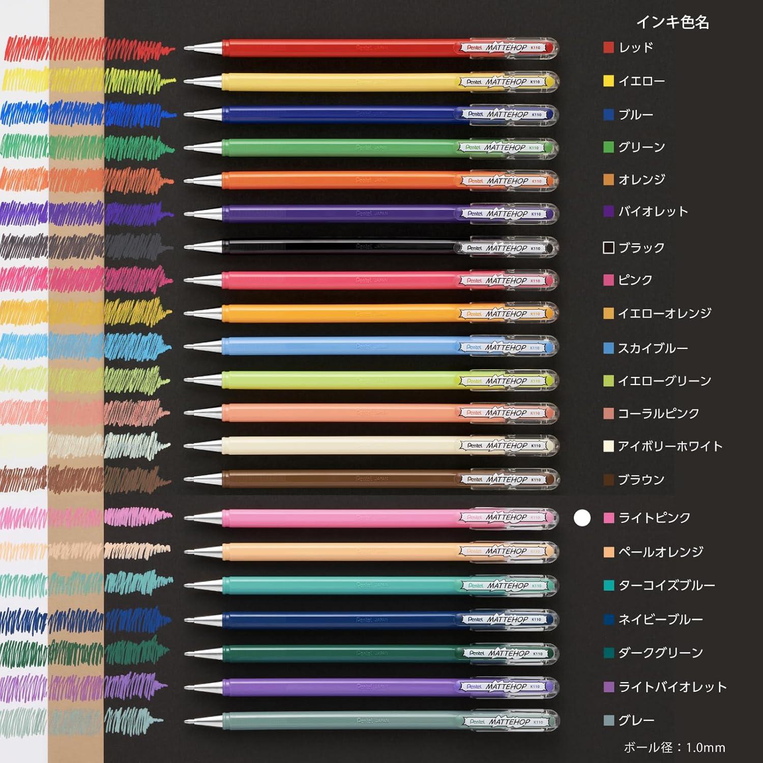 image:imagePentel Color Ballpoint Pen Matte Hop Brown 10 Pens K110VElight pink