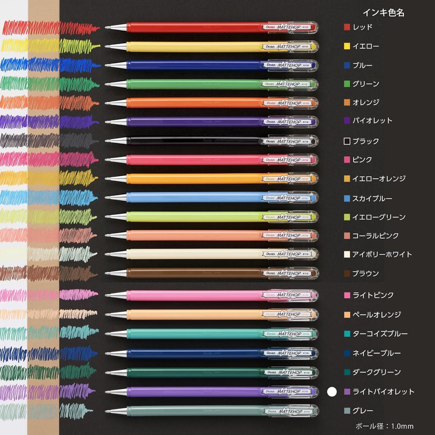 image:imagePentel Color Ballpoint Pen Matte Hop Brown 10 Pens K110VElight violet