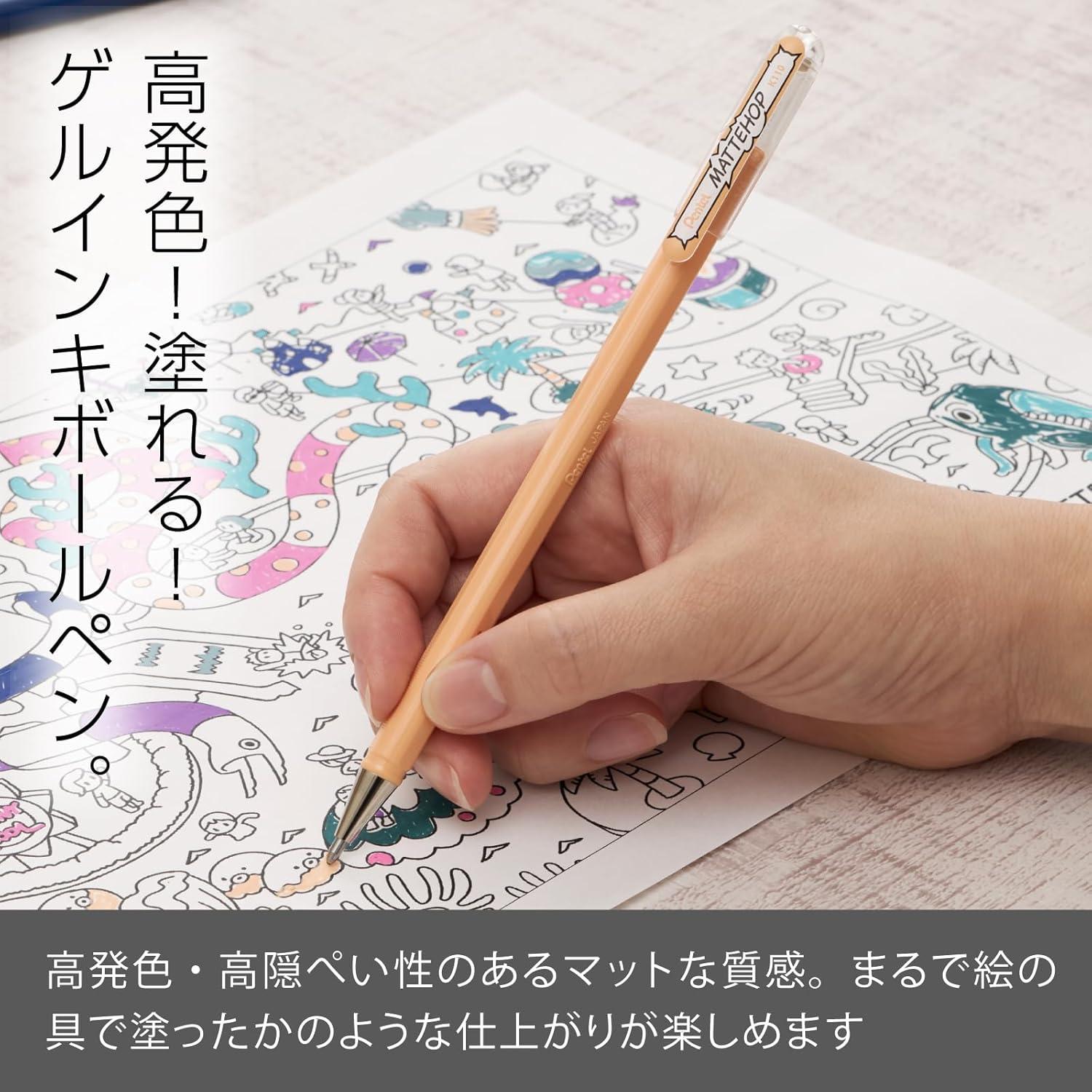image:imagePentel Color Ballpoint Pen Matte Hop Brown 10 Pens K110VEpale orange