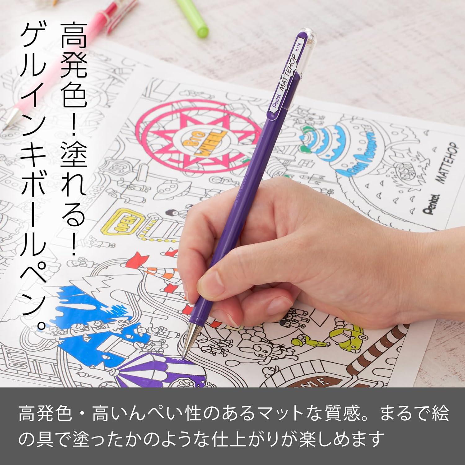 image:imagePentel Color Ballpoint Pen Matte Hop Brown 10 Pens K110VEpurple violet