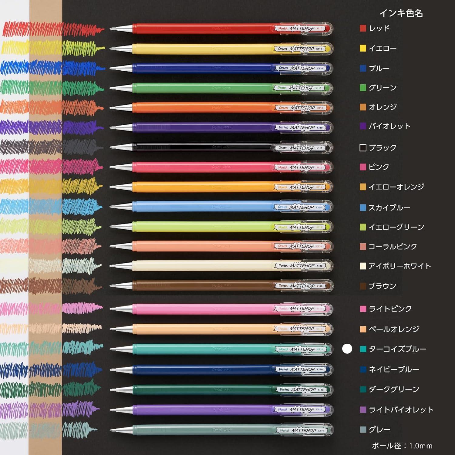 image:imagePentel Color Ballpoint Pen Matte Hop Brown 10 Pens K110VEturquoise turquoise blue