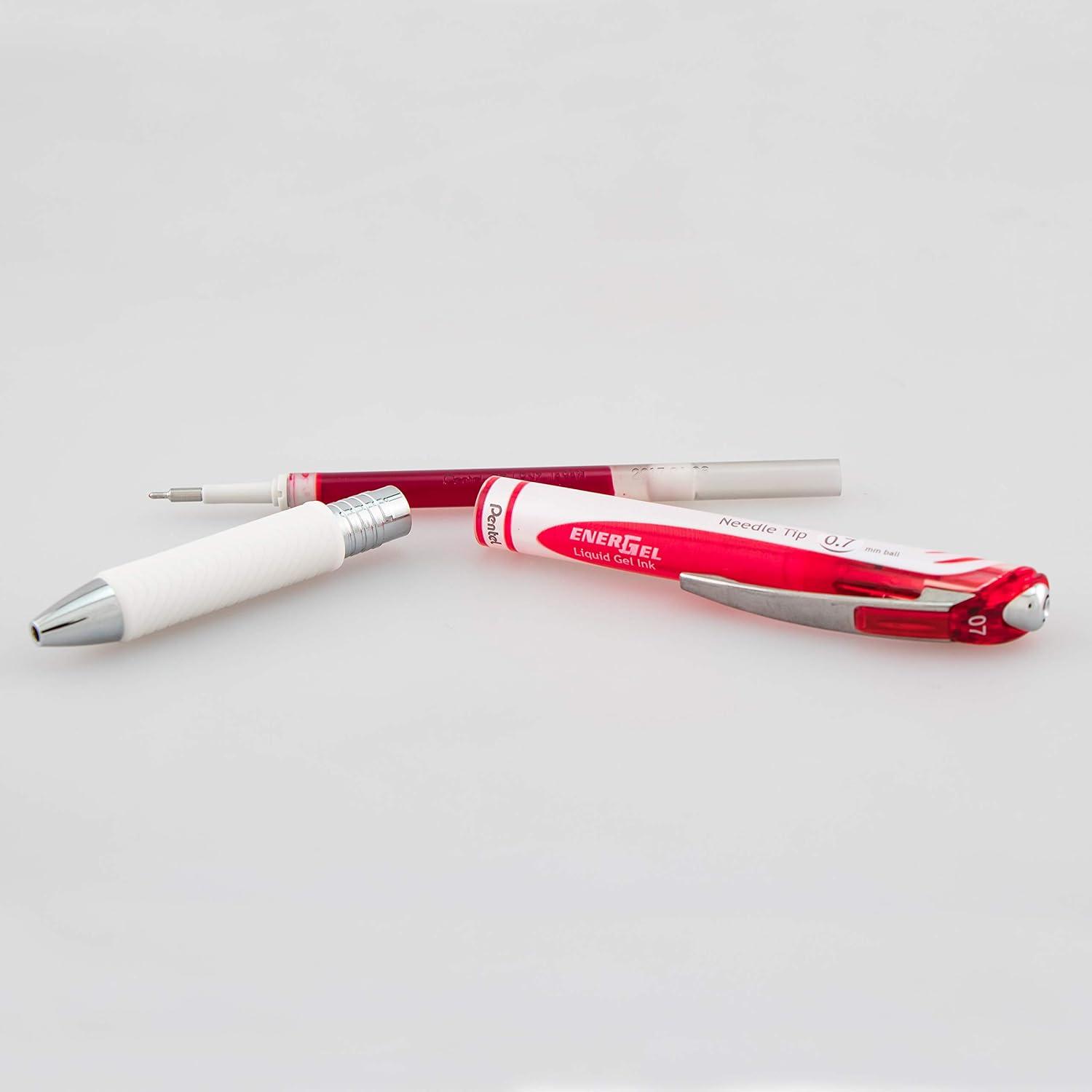 image:imagePentel EnerGel Pearl RTX Retractable Gel Pen 07mm Needle Tip 2 Pack Violet Ink BLN77WBP2VRed