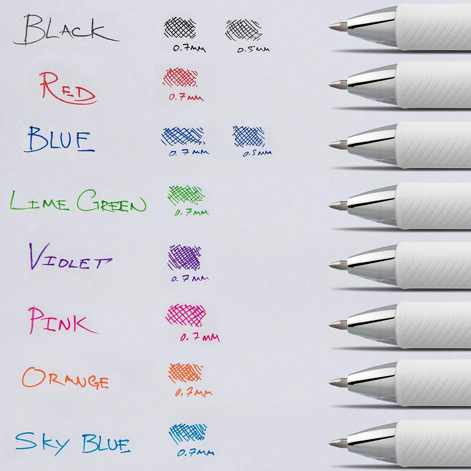 image:imagePentel EnerGel Pearl RTX Retractable Gel Pen 07mm Needle Tip 2 Pack Violet Ink BLN77WBP2VRed