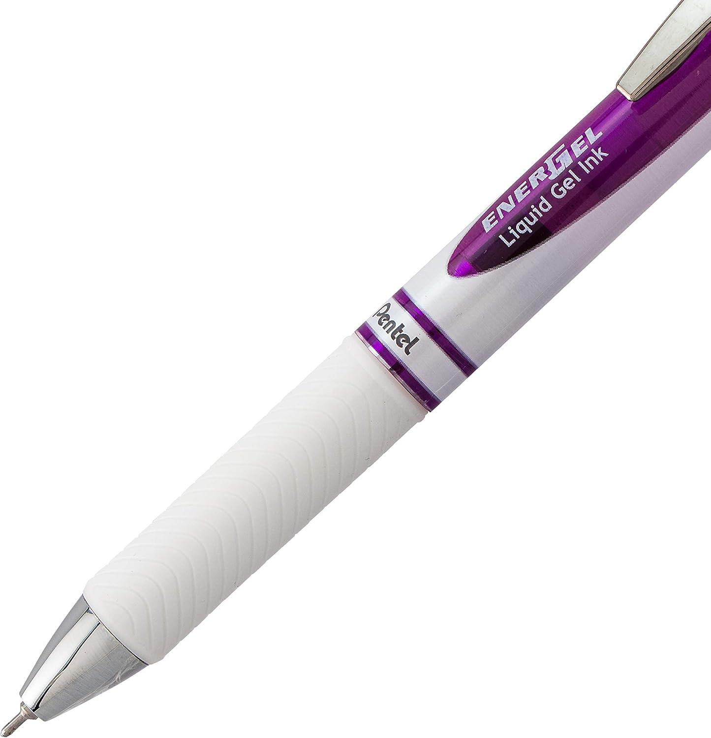 image:imagePentel EnerGel Pearl RTX Retractable Gel Pen 07mm Needle Tip 2 Pack Violet Ink BLN77WBP2VViolet