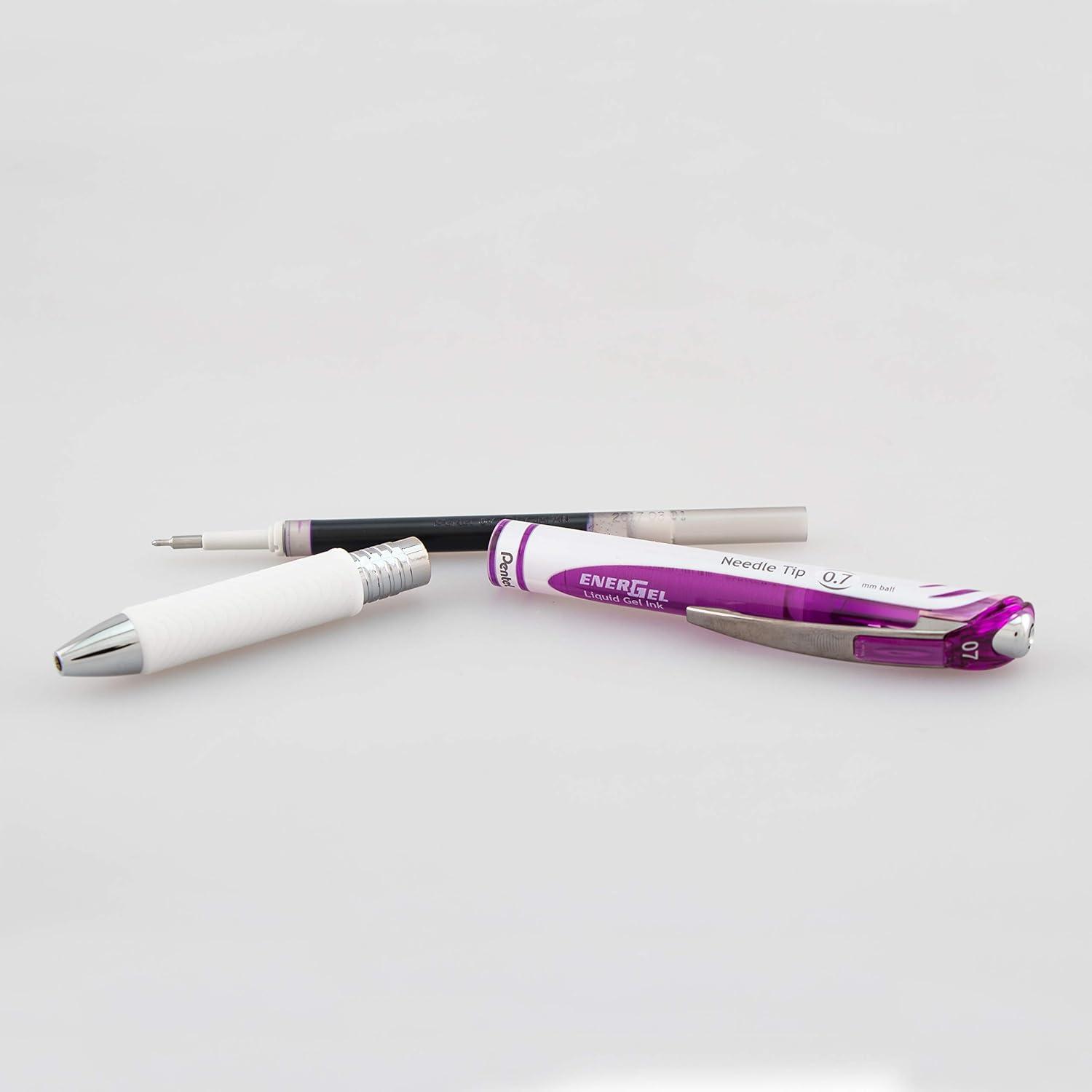 image:imagePentel EnerGel Pearl RTX Retractable Gel Pen 07mm Needle Tip 2 Pack Violet Ink BLN77WBP2VViolet