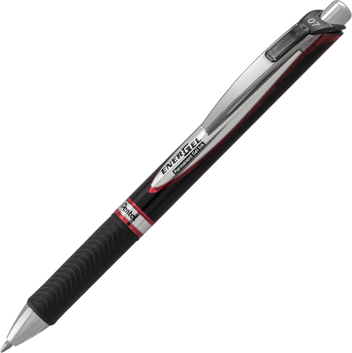 image:imagePentel EnerGel Permanent Gel Ink Rollerball Pen Black 3 Pack BLP77BP3ABlackRedBlue