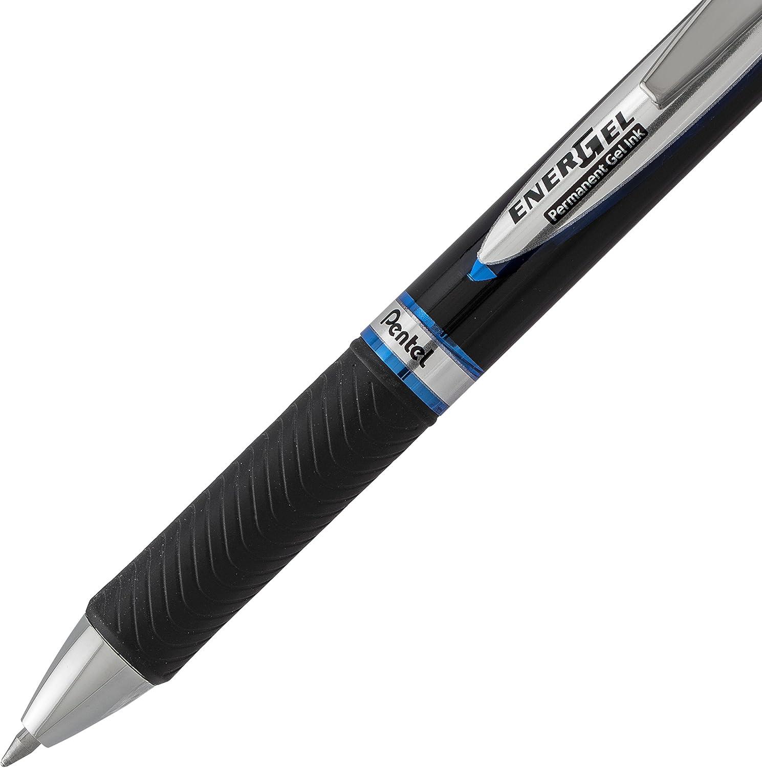 image:imagePentel EnerGel Permanent Gel Ink Rollerball Pen Black 3 Pack BLP77BP3ABlackRedBlue
