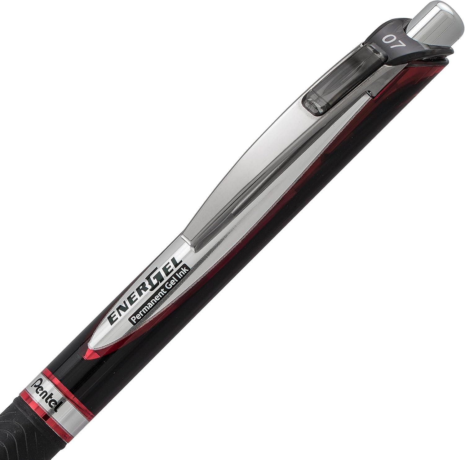 image:imagePentel EnerGel Permanent Gel Ink Rollerball Pen Black 3 Pack BLP77BP3ABlackRedBlue