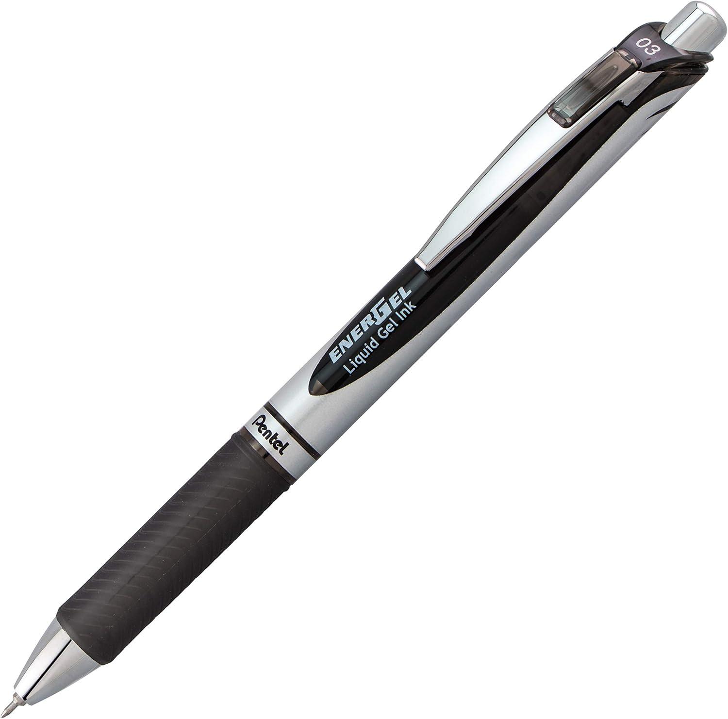 image:imagePentel EnerGel RTX Retractable Liquid Gel Pen 03mm Extra Fine Line Needle Tip Black Ink Pack of 3 BLN73BP3AAssorted