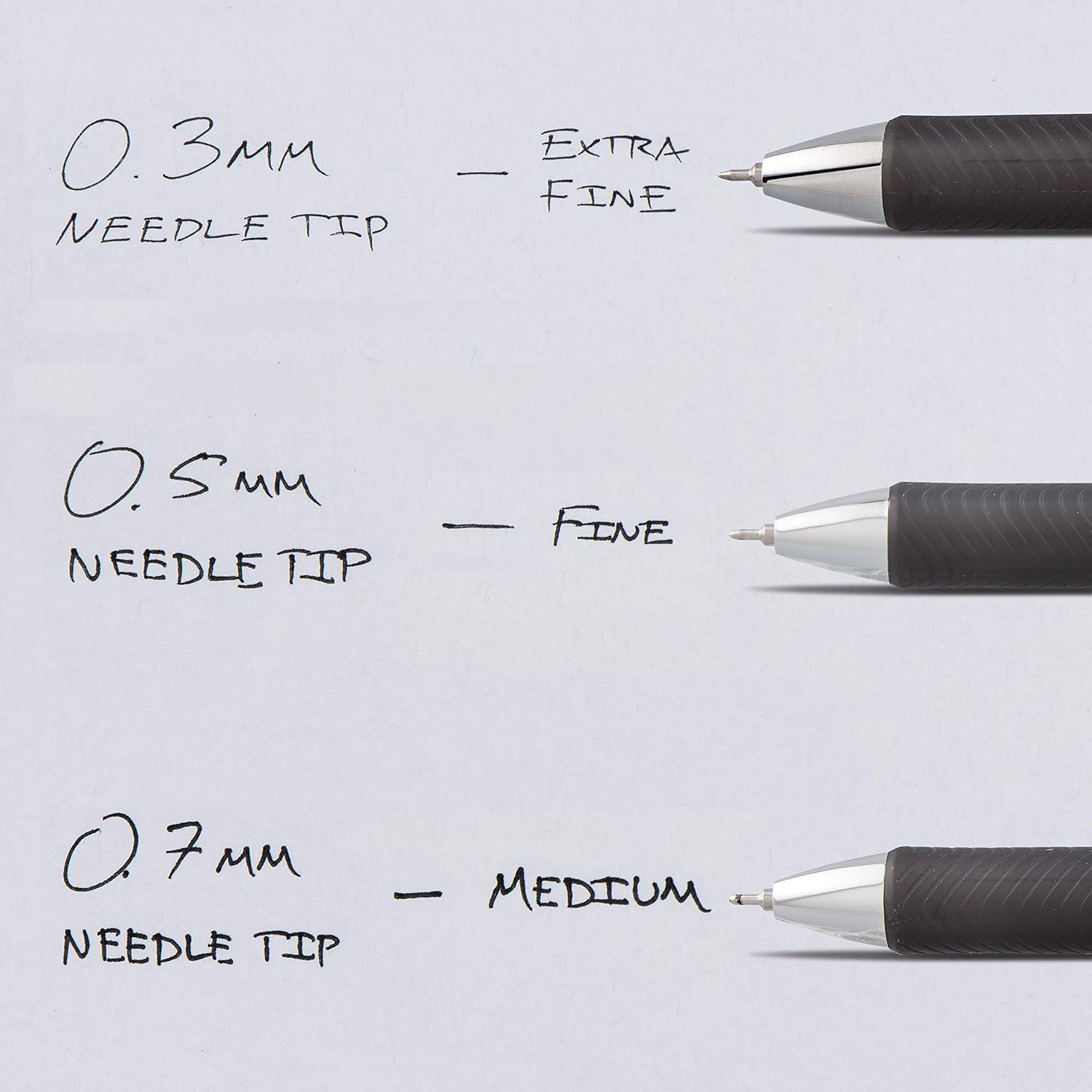 image:imagePentel EnerGel RTX Retractable Liquid Gel Pen 03mm Extra Fine Line Needle Tip Black Ink Pack of 3 BLN73BP3ABlack