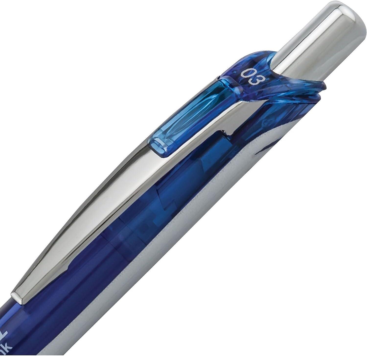 image:imagePentel EnerGel RTX Retractable Liquid Gel Pen 03mm Extra Fine Line Needle Tip Black Ink Pack of 3 BLN73BP3ABlue