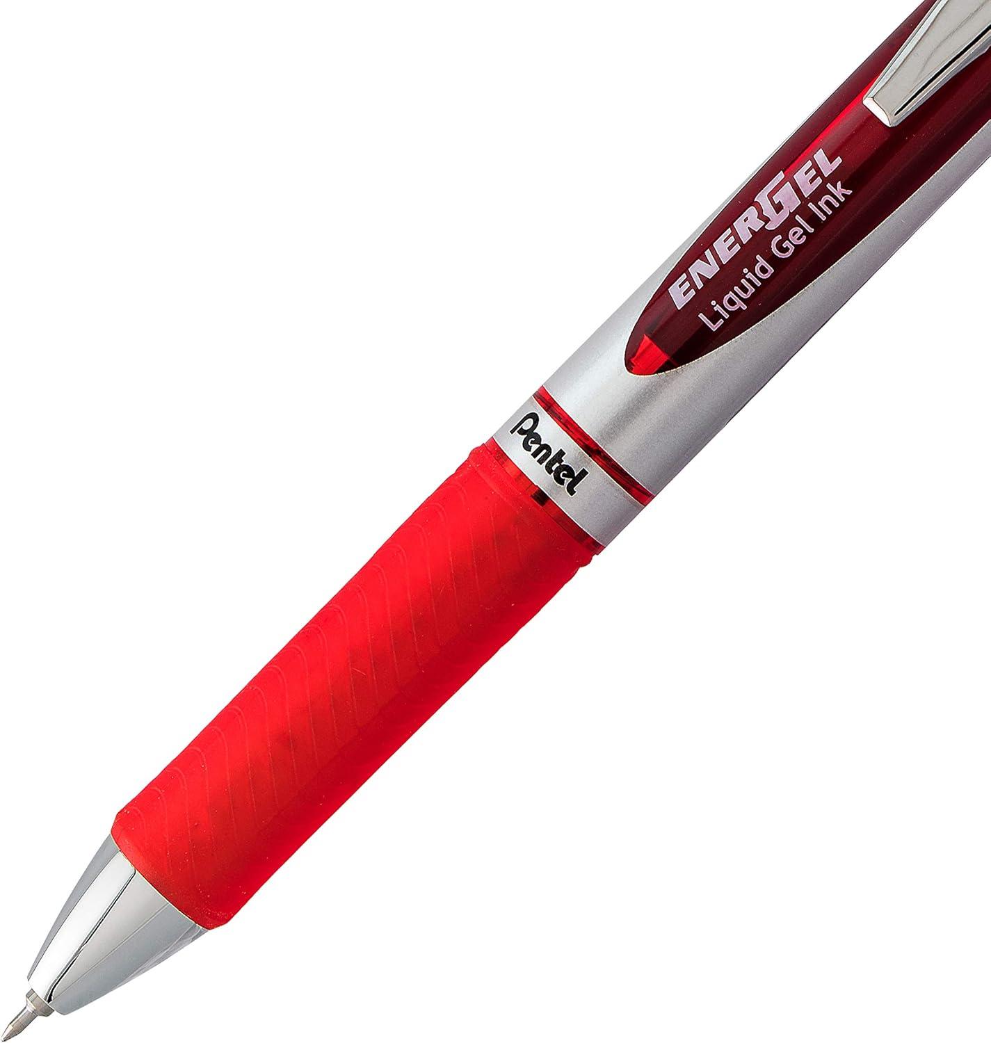 image:imagePentel EnerGel RTX Retractable Liquid Gel Pen 03mm Extra Fine Line Needle Tip Black Ink Pack of 3 BLN73BP3ARed