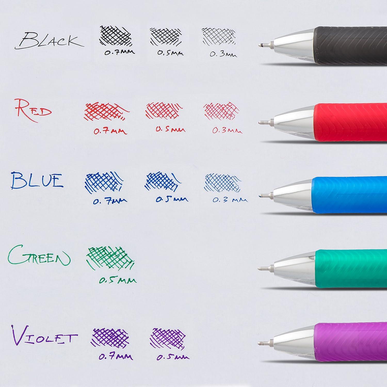 image:imagePentel EnerGel RTX Retractable Liquid Gel Pen 03mm Extra Fine Line Needle Tip Black Ink Pack of 3 BLN73BP3ARed