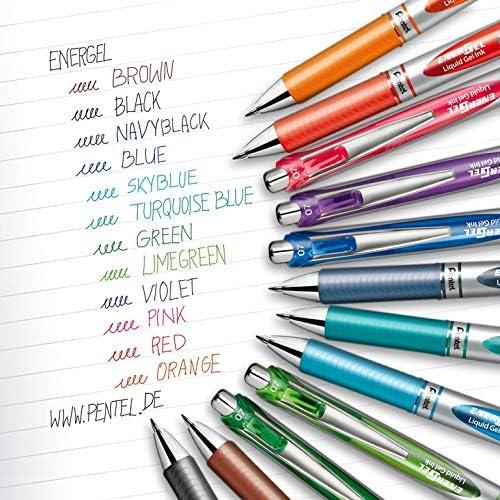 image:imagePentel Energel Knock Ballpoint Pen 07mm Triagle Tip Black Ink Siver Body with Black Accent BL77ABlackblue