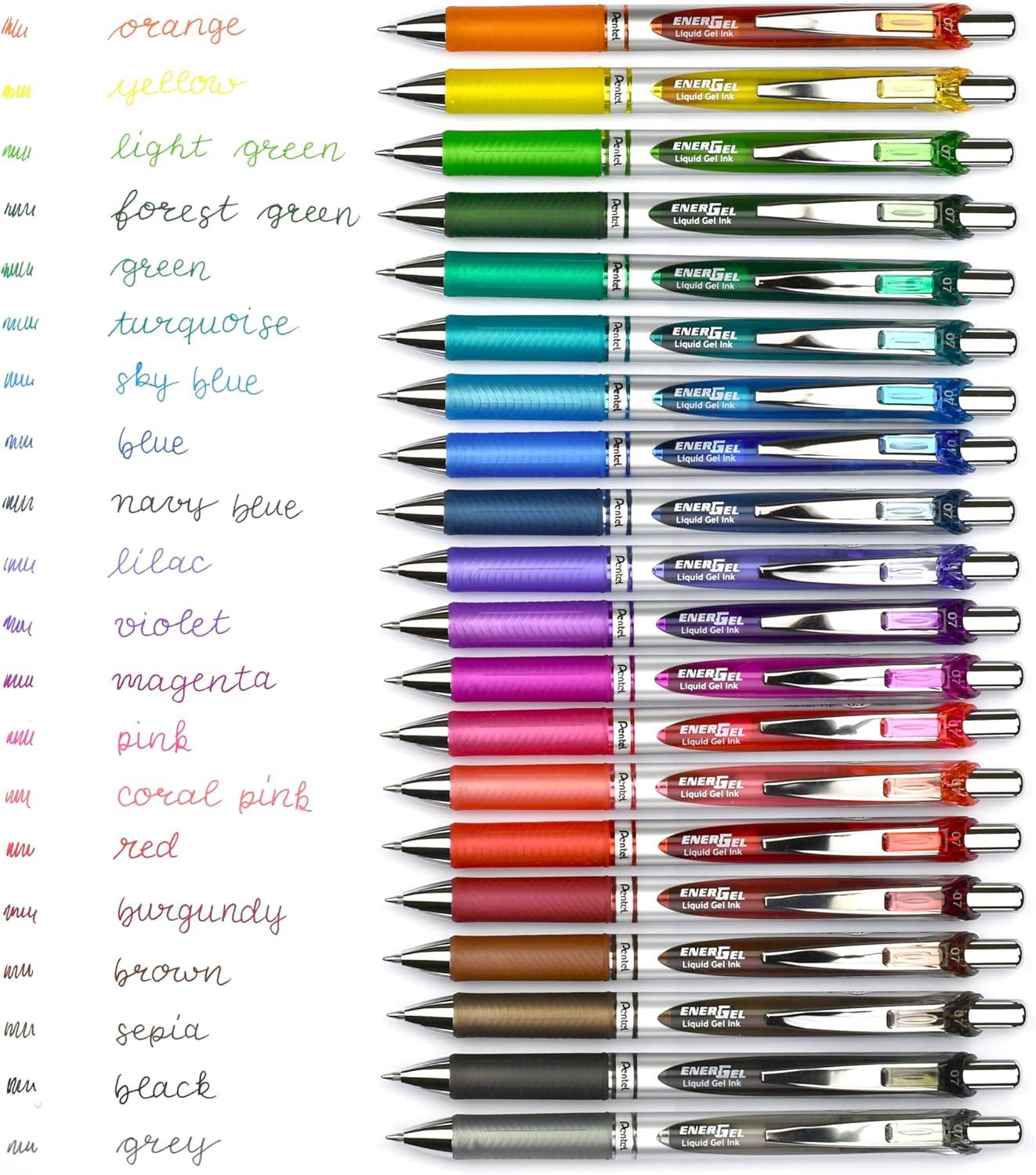 image:imagePentel Energel Knock Ballpoint Pen 07mm Triagle Tip Black Ink Siver Body with Black Accent BL77ASiver Body With Black Accent