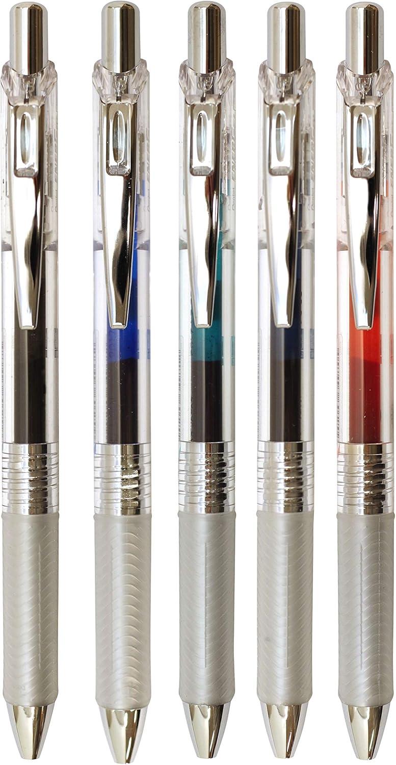 image:imagePentel Knock Ballpoint Pen Energelinkfree Needle Tip 05mm Black Ink BLN75TLA