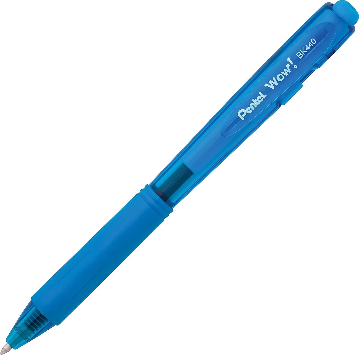 image:imagePentel Products  Pentel  WOW Ballpoint Retractable Pen Assorted Ink Medium 8 per Pack  Sold As 1 Pack  Triangular barrel  Latexfree comfort grip  Tip advances from back and retracts from side  Metal tip increases durability