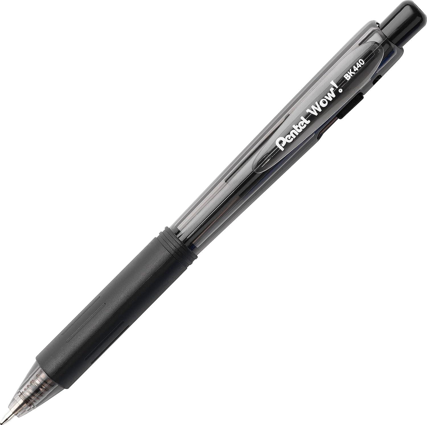 image:imagePentel Products  Pentel  WOW Ballpoint Retractable Pen Assorted Ink Medium 8 per Pack  Sold As 1 Pack  Triangular barrel  Latexfree comfort grip  Tip advances from back and retracts from side  Metal tip increases durability