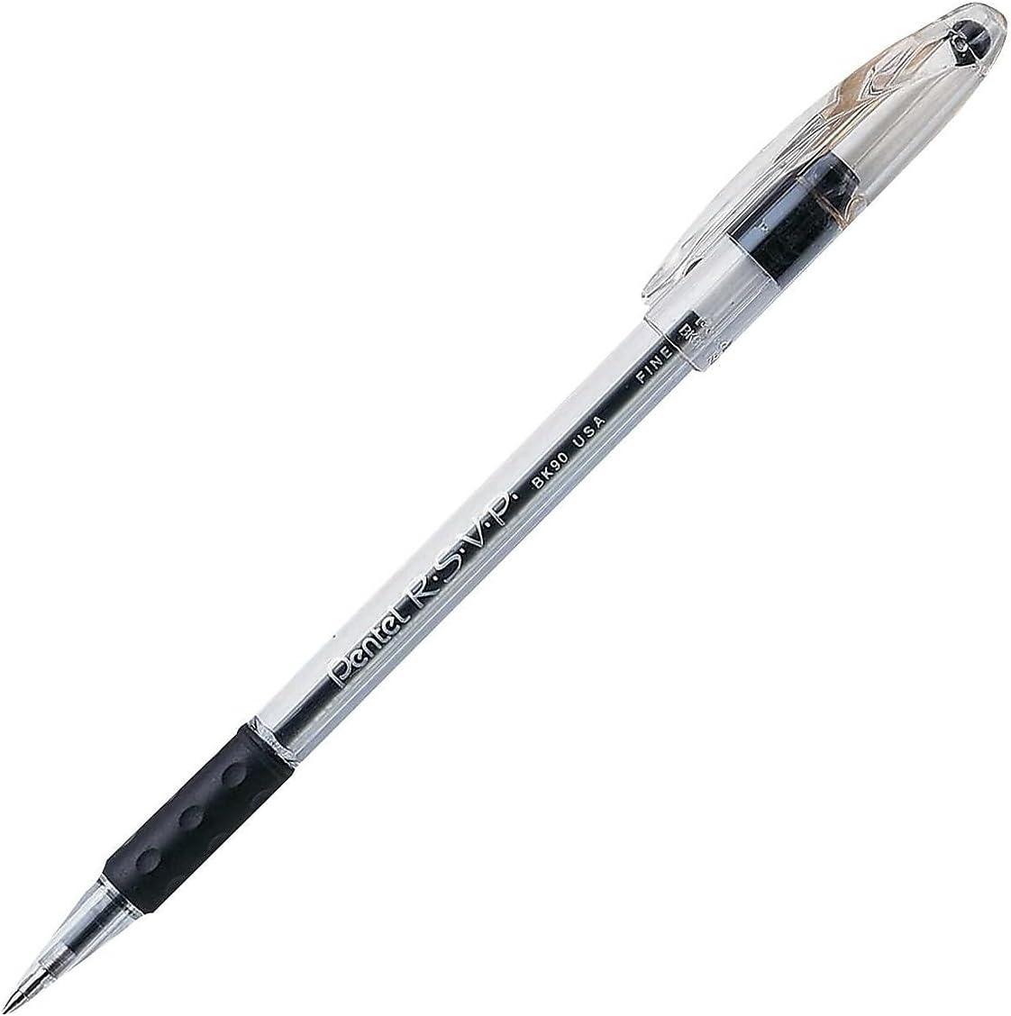 image:imagePentel RSVP Ballpoint Pen 07mm Fine Line Black Ink 12 Pack