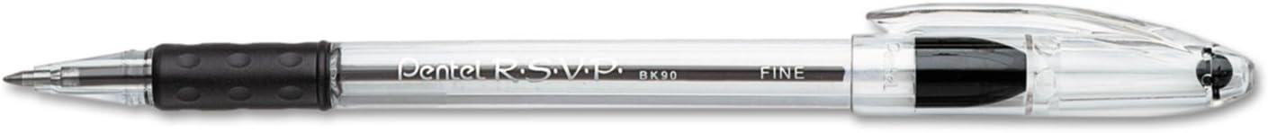 image:imagePentel RSVP Ballpoint Pen 07mm Fine Line Black Ink 12 Pack