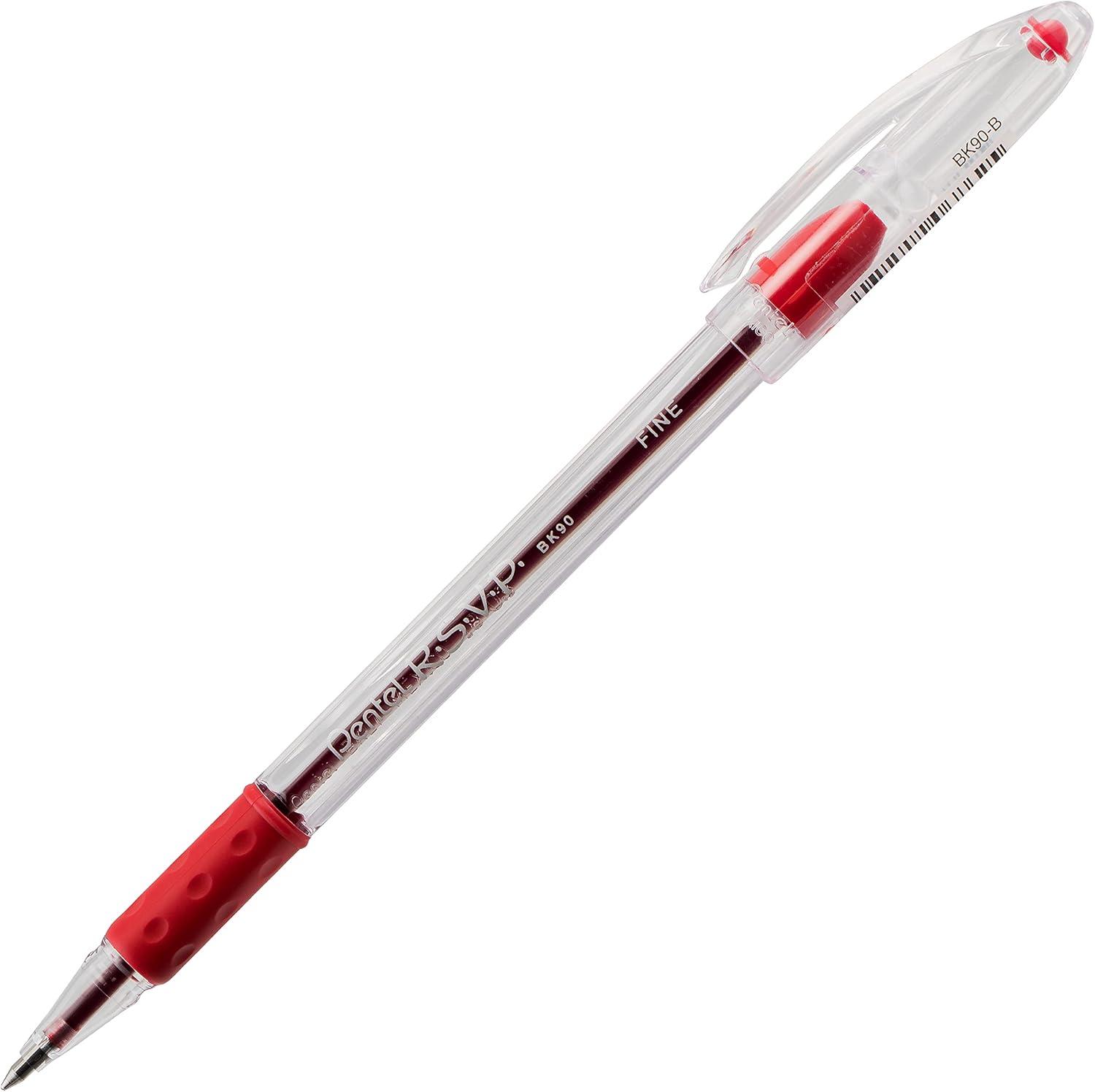 image:imagePentel RSVP Ballpoint Pen 07mm Fine Line Black Ink BK90BP3A Pack of 1 3 Count TotalAssorted