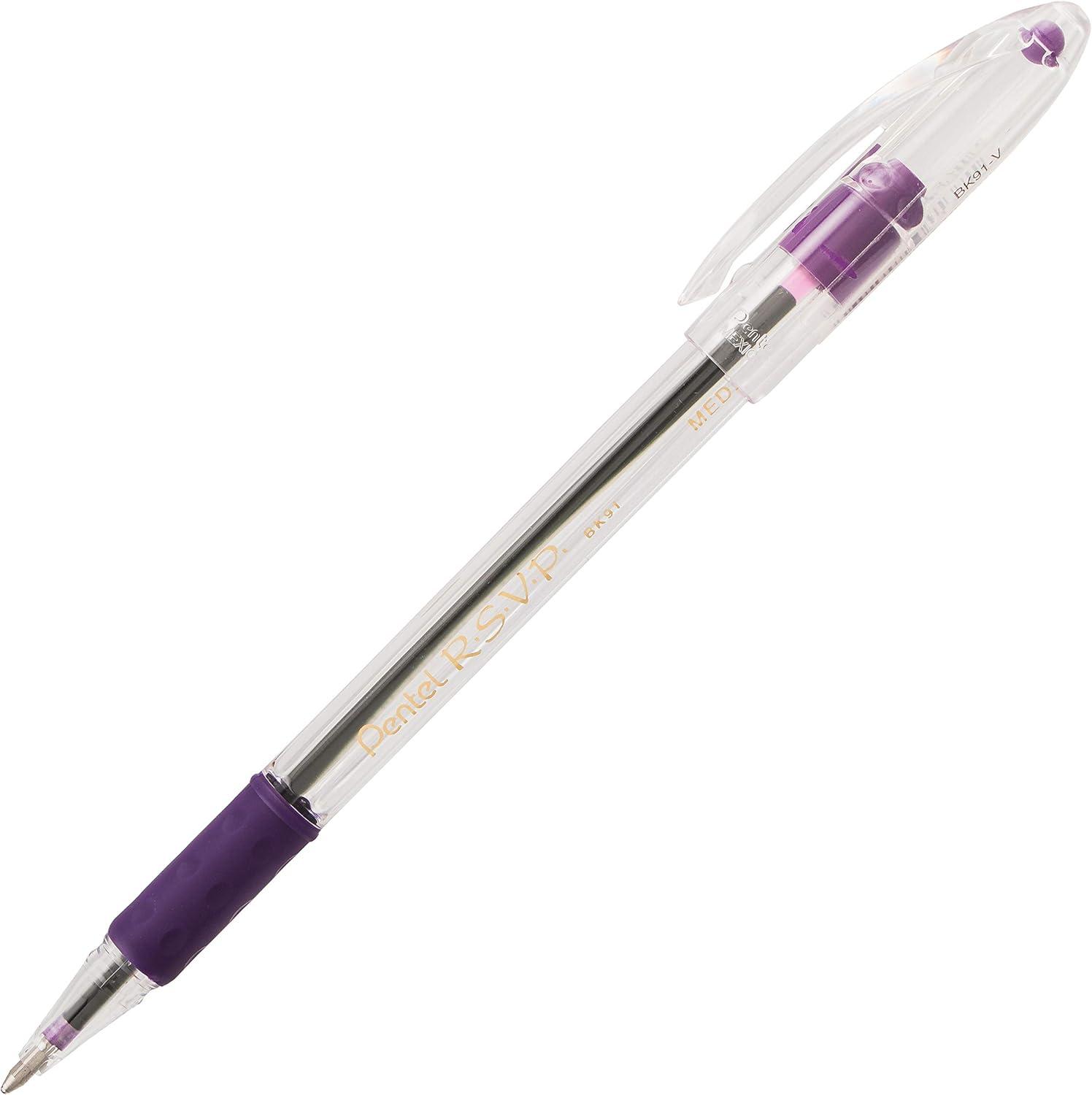 image:imagePentel RSVP Ballpoint Pen Medium Line Assorted Ink BK91BP6M Pack of 1 6 Count Total