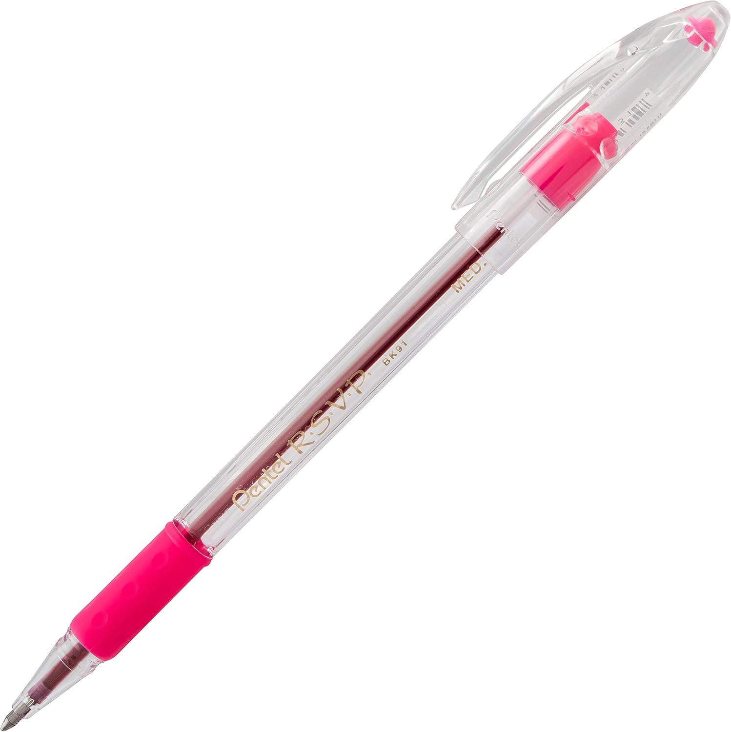 image:imagePentel RSVP Ballpoint Pen Medium Line Assorted Ink BK91BP6M Pack of 1 6 Count Total