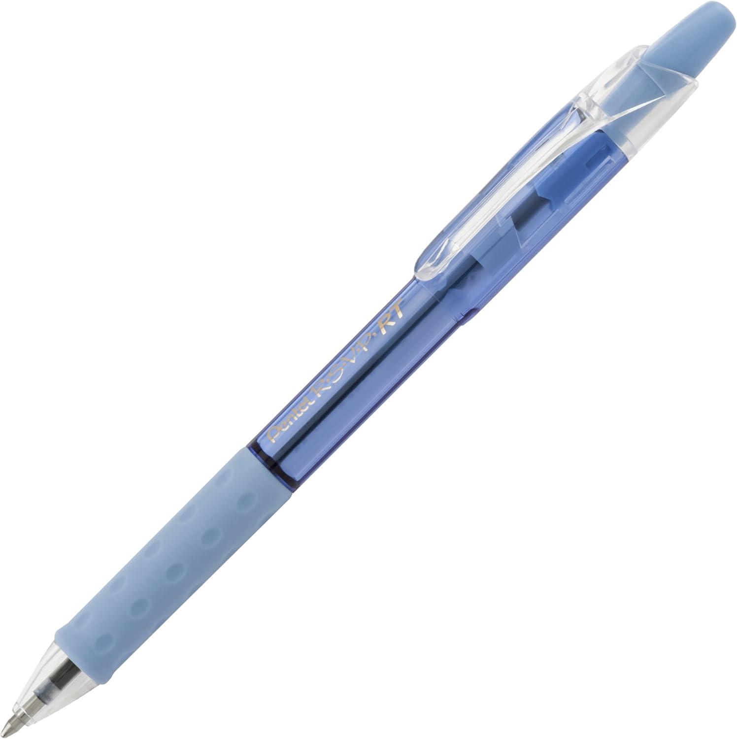 image:imagePentel RSVP RT Pastel Barrel Retractable Ballpoint Pen 10mm Med Assorted Ink 6Pk