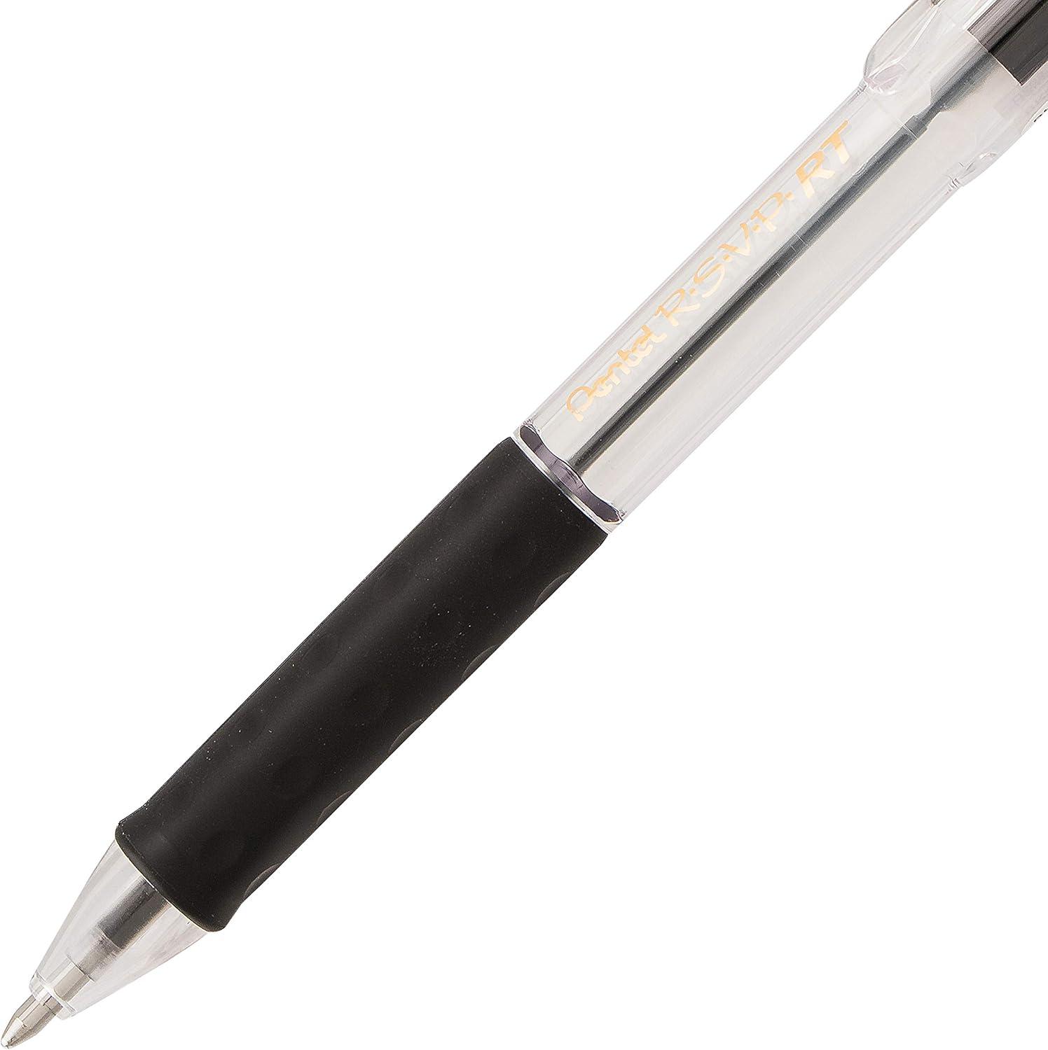 image:imagePentel RSVP RT Retractable Ballpoint Pen 10mm Medium Line Black Ink Pack of 2 BK93BP2ABlack