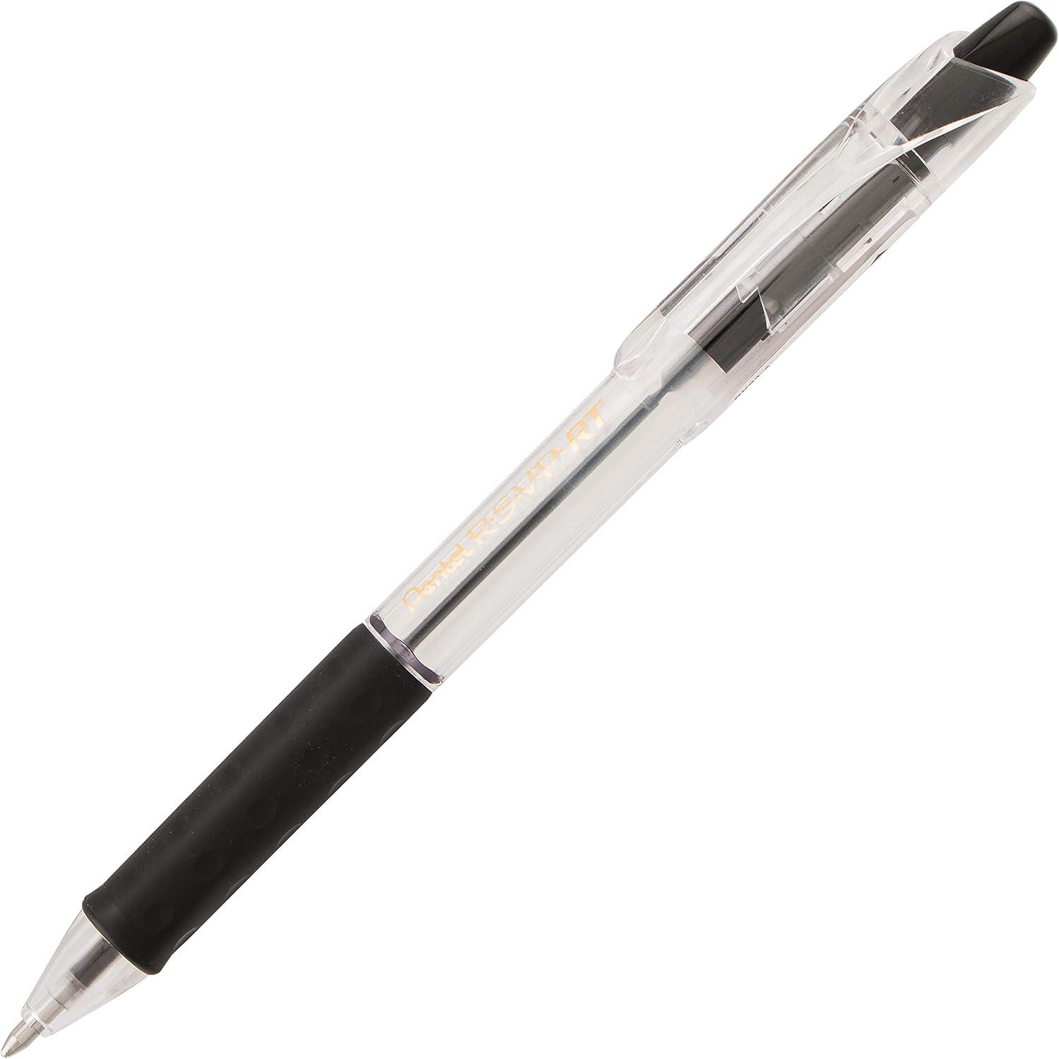 image:imagePentel RSVP RT Retractable Ballpoint Pen 10mm Medium Line Black Ink Pack of 2 BK93BP2ABlack
