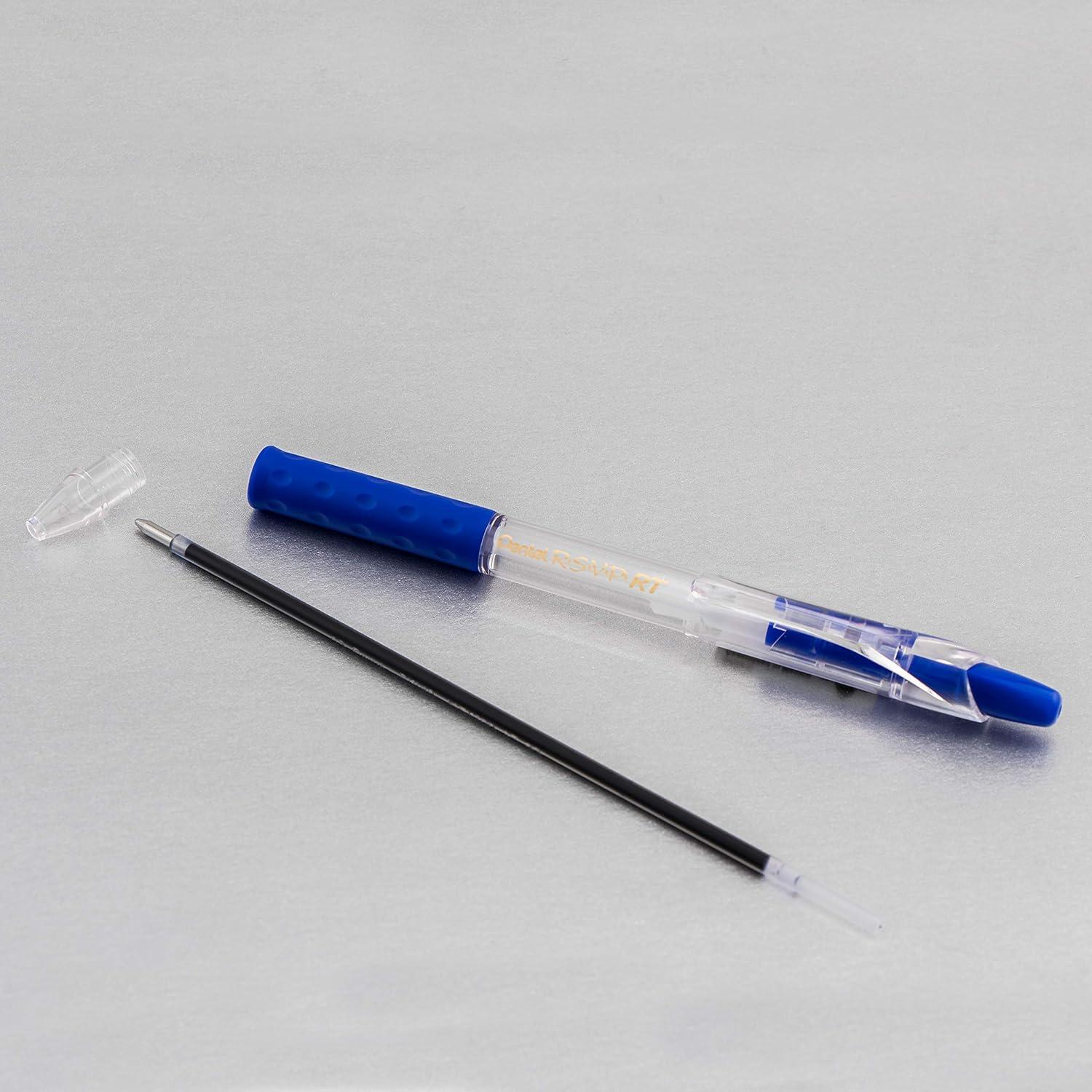 image:imagePentel RSVP RT Retractable Ballpoint Pen 10mm Medium Line Black Ink Pack of 2 BK93BP2ABlue Ink