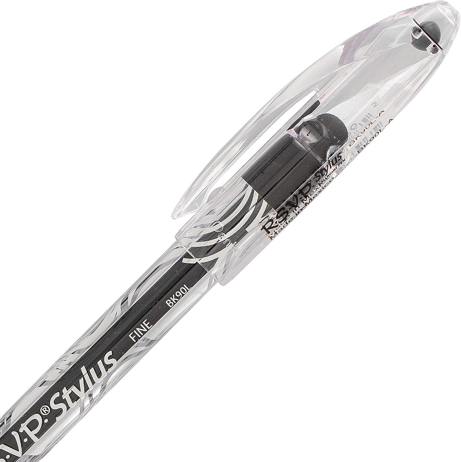 image:imagePentel RSVP STYLUS Ballpoint Pen Medium Line Black Ink Box of 12 BK91LAblack