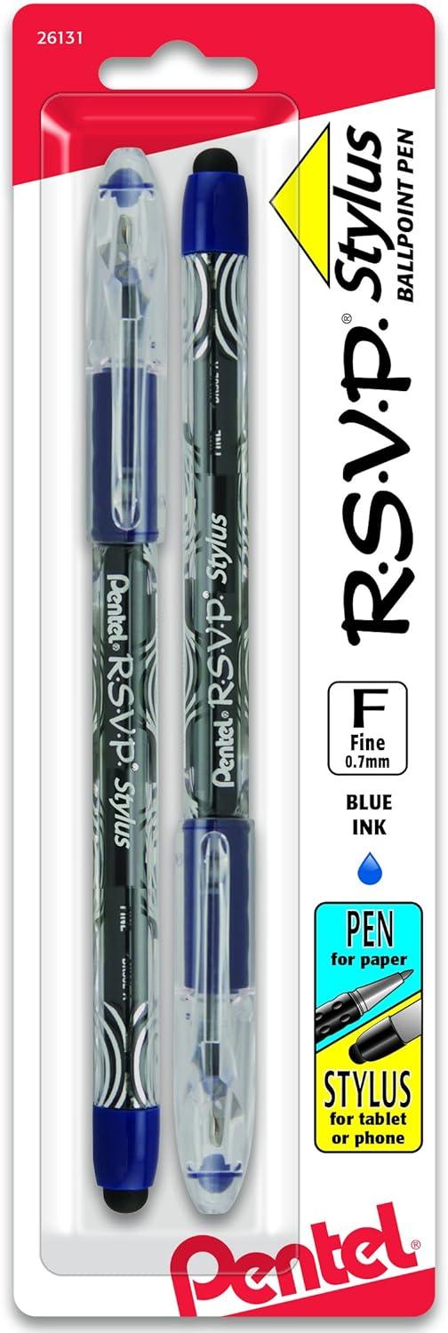 image:imagePentel RSVP STYLUS Ballpoint Pen Medium Line Black Ink Box of 12 BK91LAblue