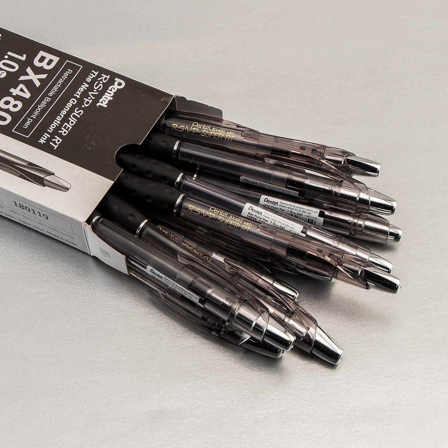 image:imagePentel RSVP Super RT Ballpoint Pen 07mm Fine Line Violet Ink BX477VBlack