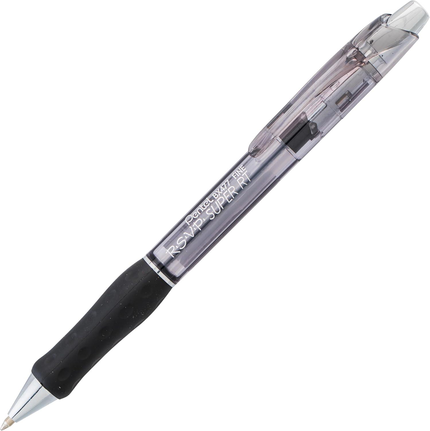 image:imagePentel RSVP Super RT Ballpoint Pen 07mm Fine Line Violet Ink BX477VBlack