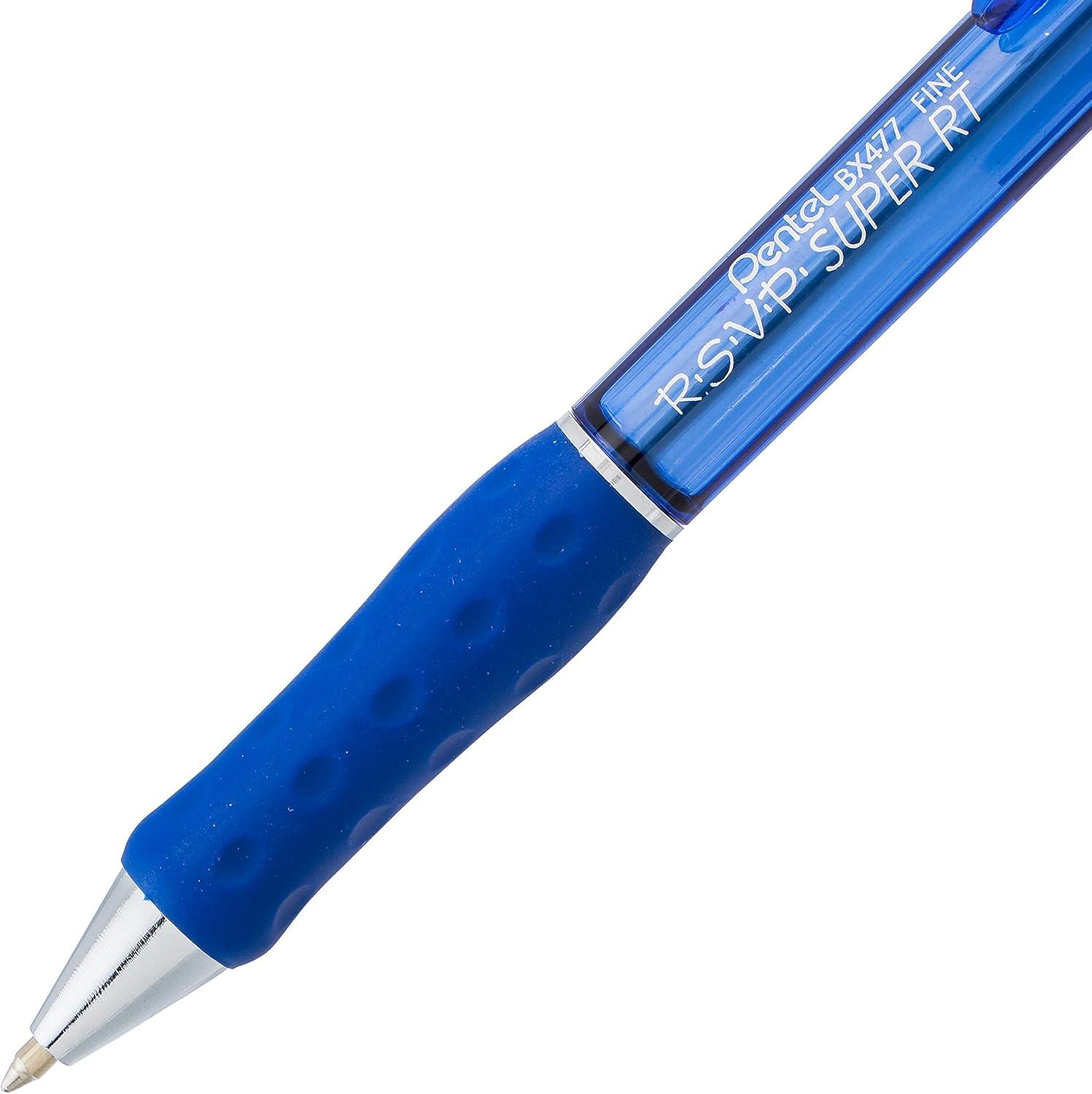 image:imagePentel RSVP Super RT Ballpoint Pen 07mm Fine Line Violet Ink BX477VBlue
