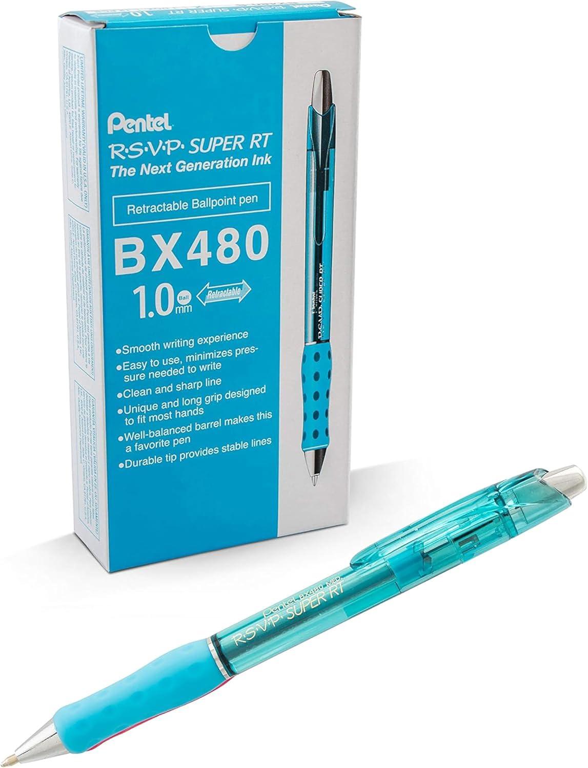 image:imagePentel RSVP Super RT Ballpoint Pen 07mm Fine Line Violet Ink BX477VBlue
