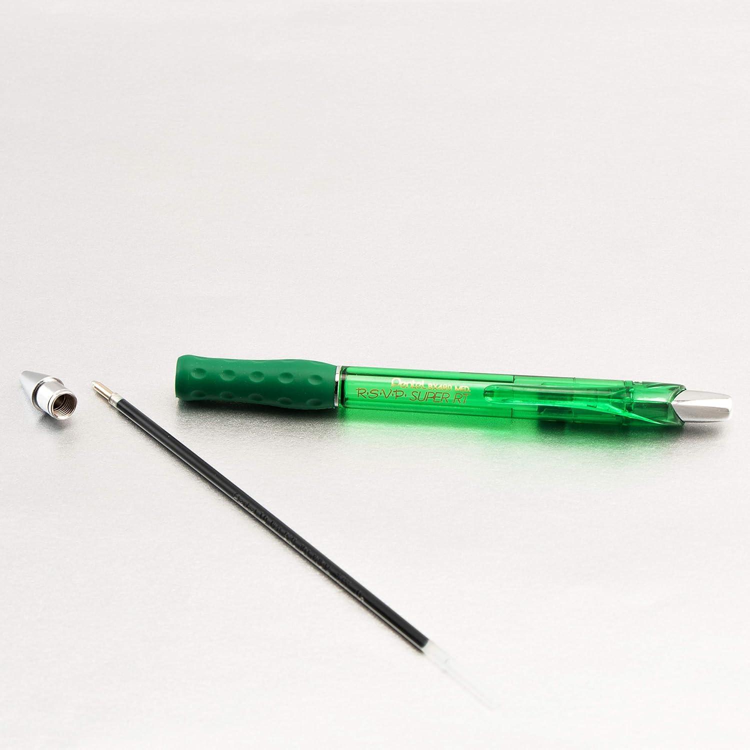 image:imagePentel RSVP Super RT Ballpoint Pen 07mm Fine Line Violet Ink BX477VGreen