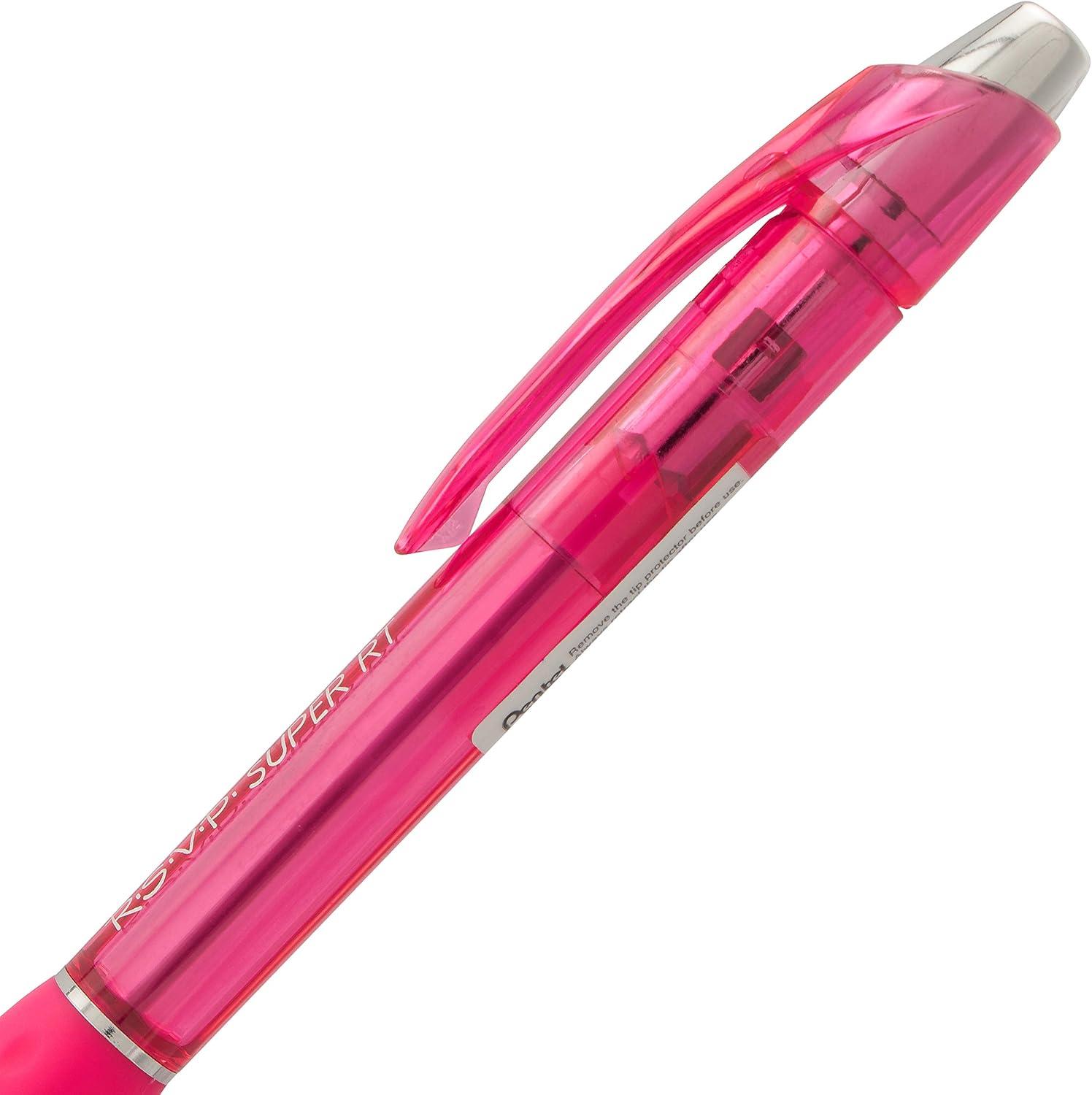 image:imagePentel RSVP Super RT Ballpoint Pen 07mm Fine Line Violet Ink BX477VPink