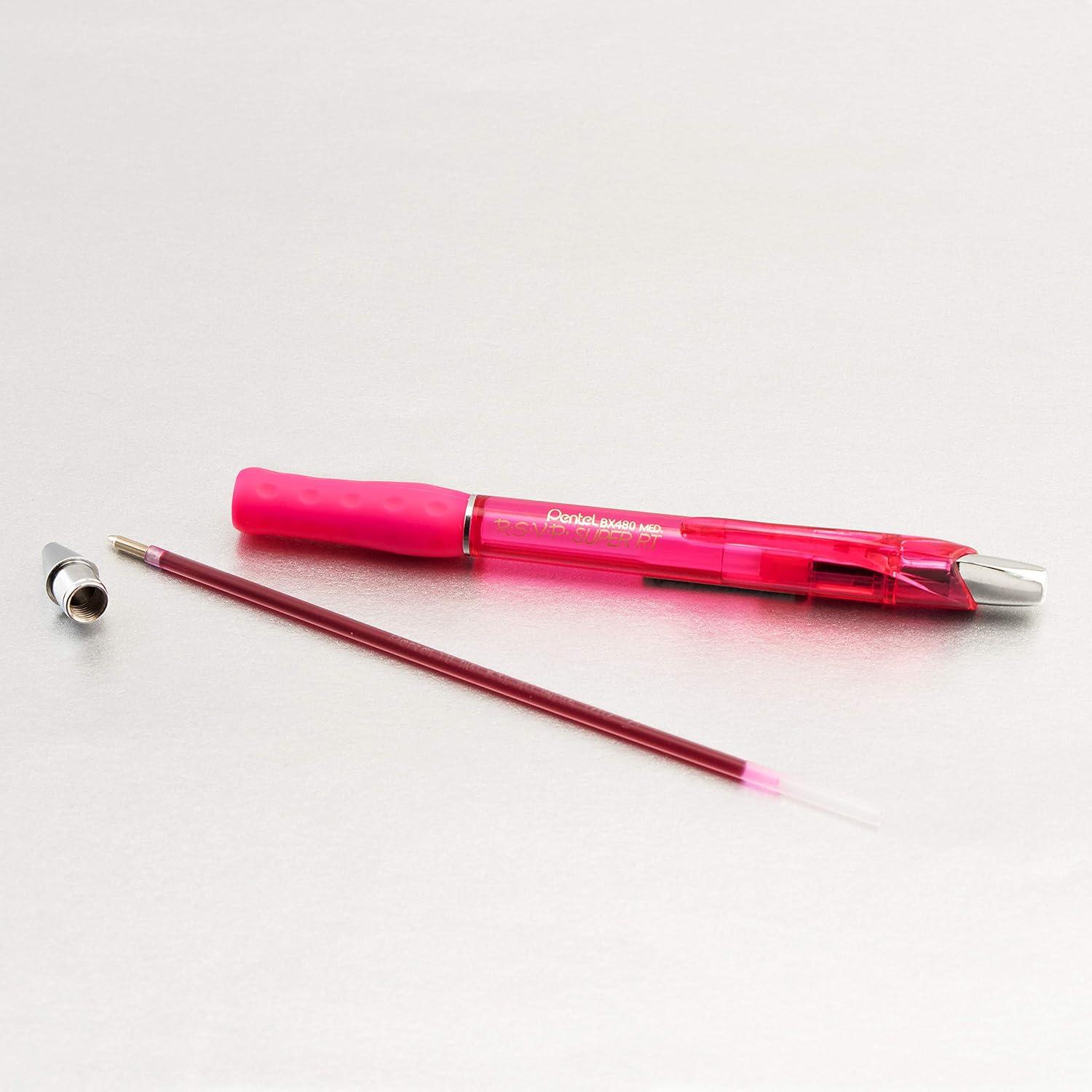 image:imagePentel RSVP Super RT Ballpoint Pen 07mm Fine Line Violet Ink BX477VPink