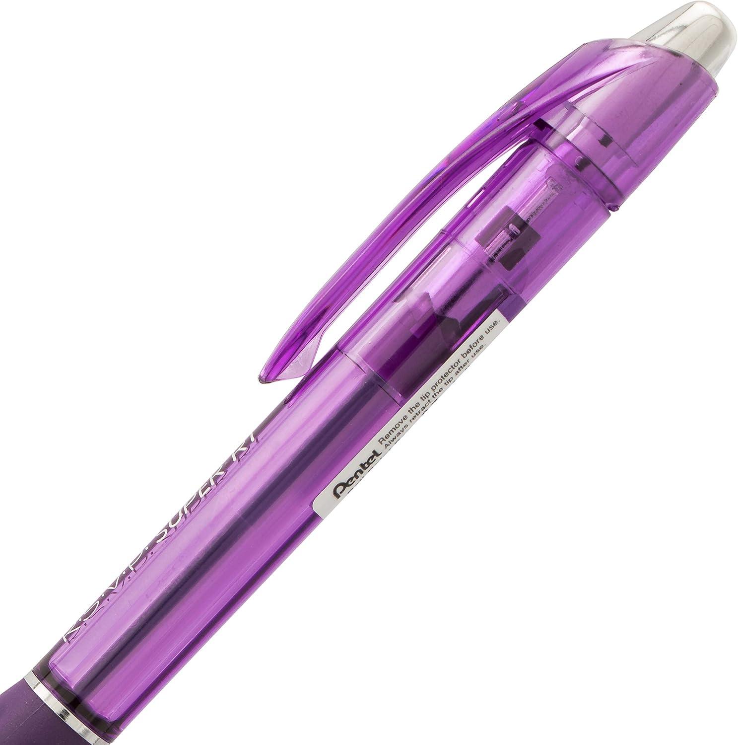 image:imagePentel RSVP Super RT Ballpoint Pen 07mm Fine Line Violet Ink BX477VPurple