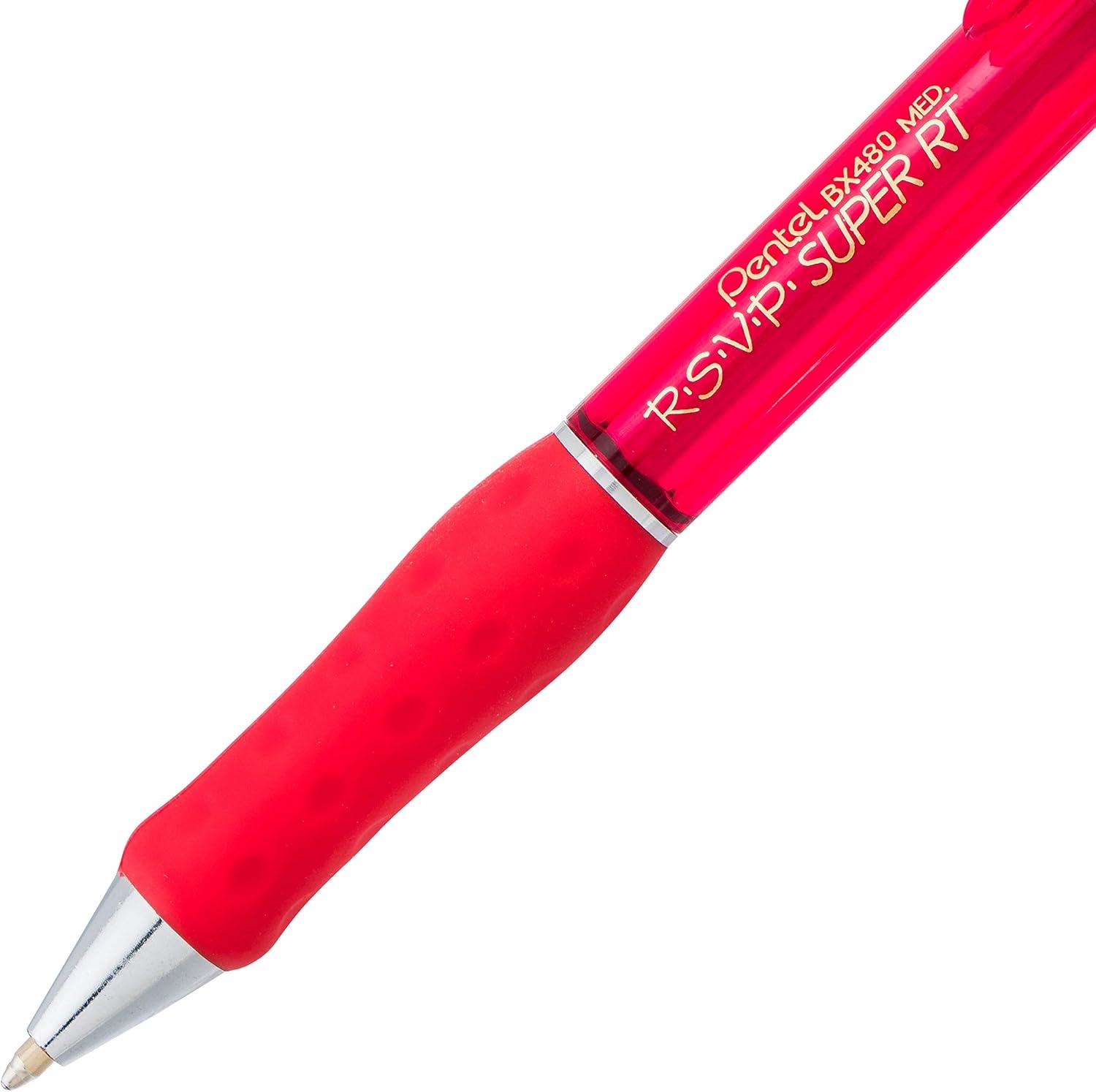 image:imagePentel RSVP Super RT Ballpoint Pen 07mm Fine Line Violet Ink BX477VRed